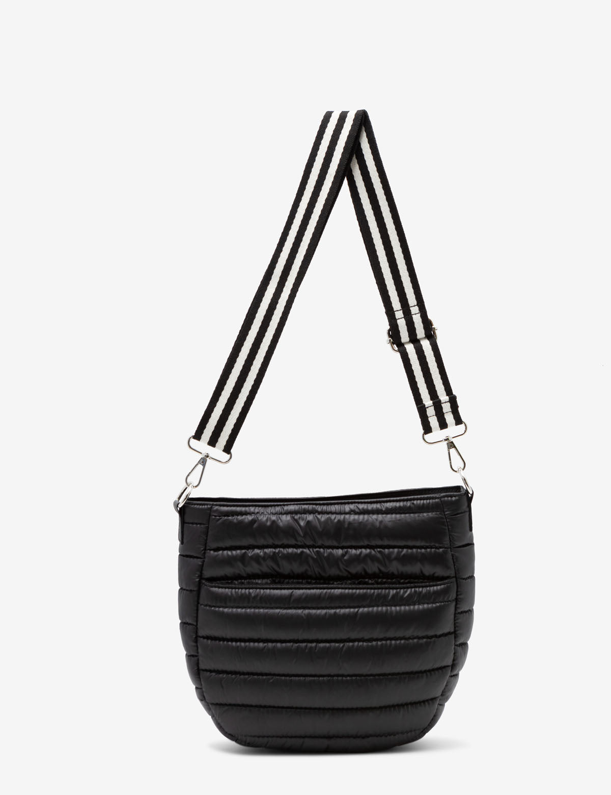 Quilted Hobo Crossbody Bag with Adjustable Strap & Zip Pockets | Nylon