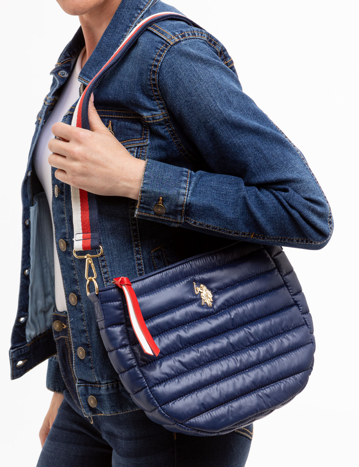 Quilted Hobo Crossbody Bag with Adjustable Strap & Zip Pockets | Nylon