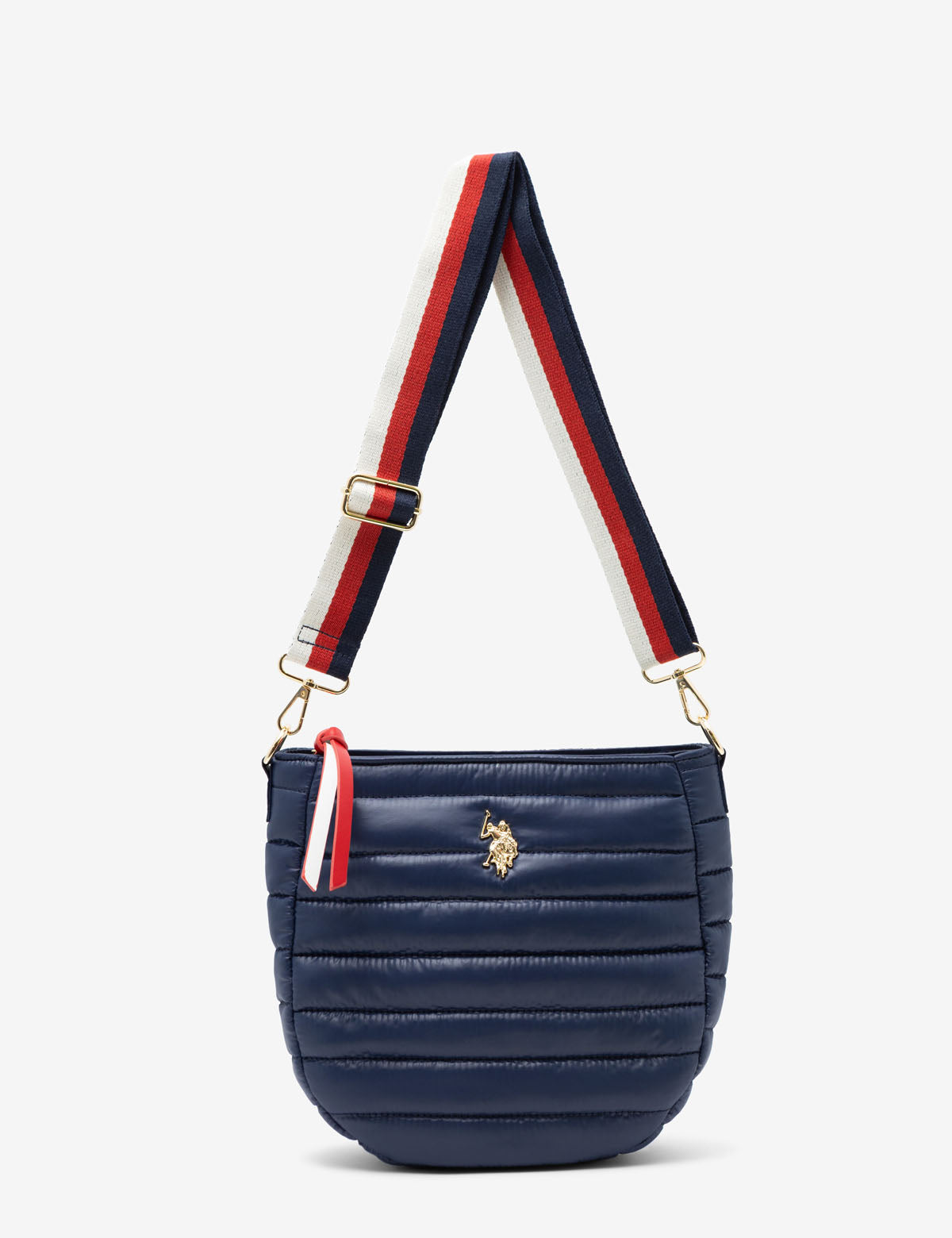 Quilted Hobo Crossbody Bag with Adjustable Strap & Zip Pockets | Nylon