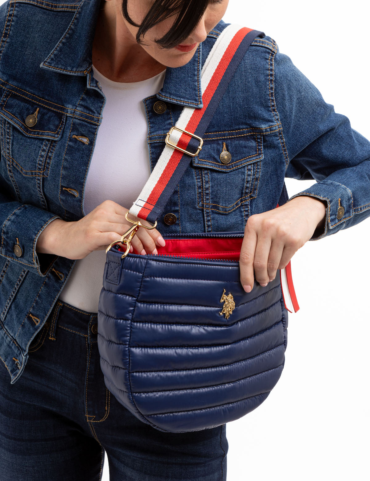Quilted Hobo Crossbody Bag with Adjustable Strap & Zip Pockets | Nylon