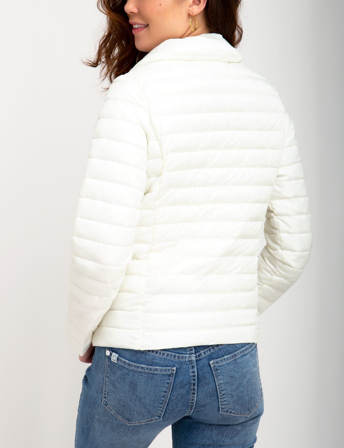 Quilted Jacket with Long Sleeves & Embroidered Logo | Machine Washable