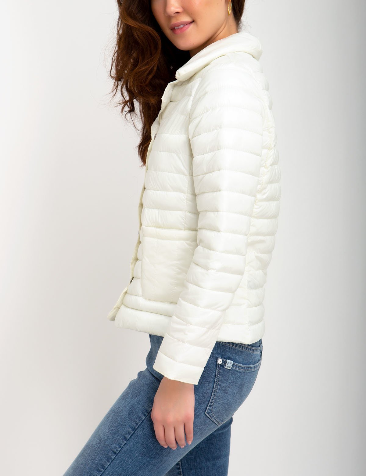 Quilted Jacket with Long Sleeves & Embroidered Logo | Machine Washable