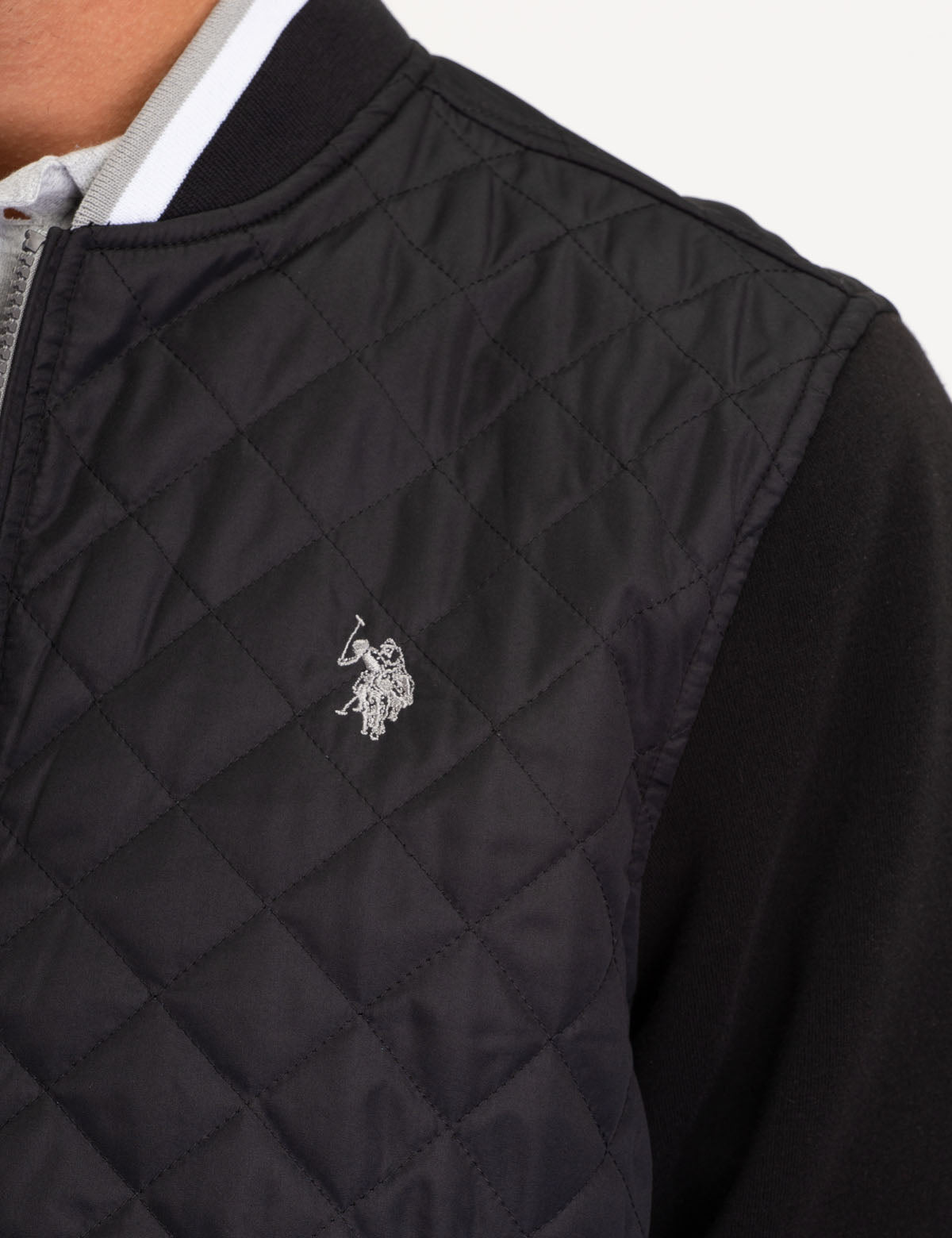 Quilted Knit Jacket with Embroidered Logo | Machine Washable