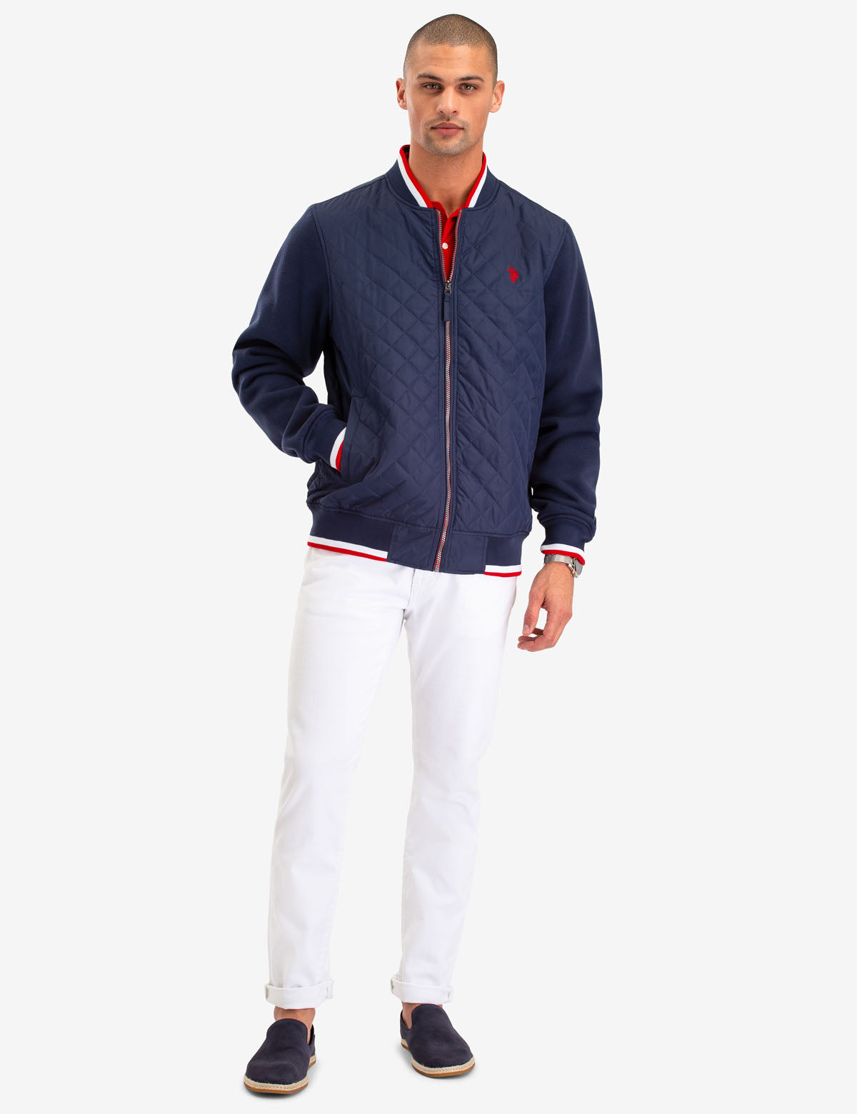 Quilted Knit Jacket with Embroidered Logo | Machine Washable