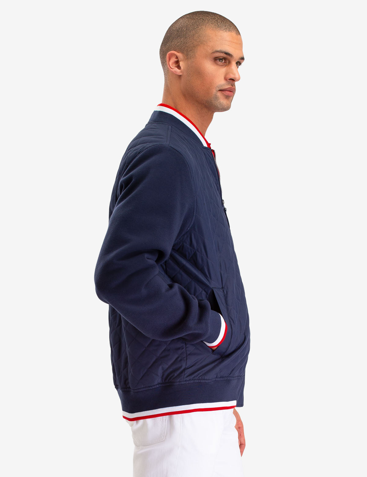 Quilted Knit Jacket with Embroidered Logo | Machine Washable