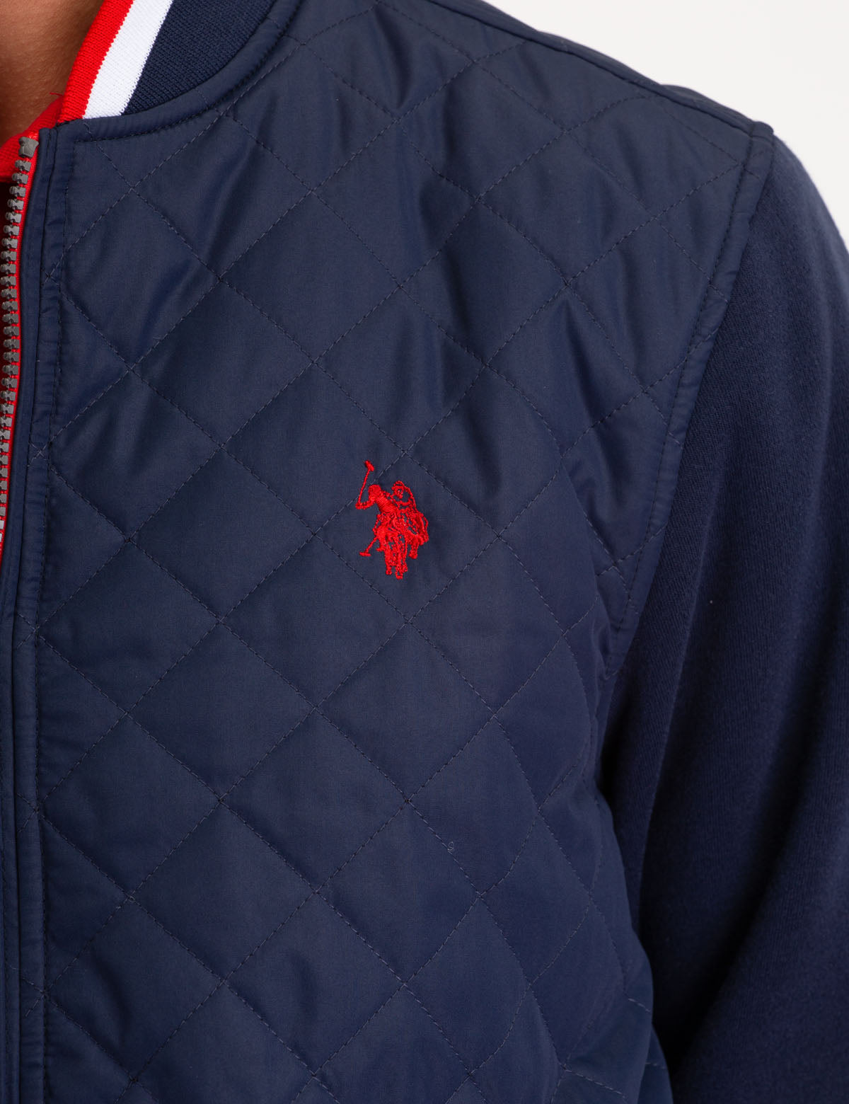 Quilted Knit Jacket with Embroidered Logo | Machine Washable