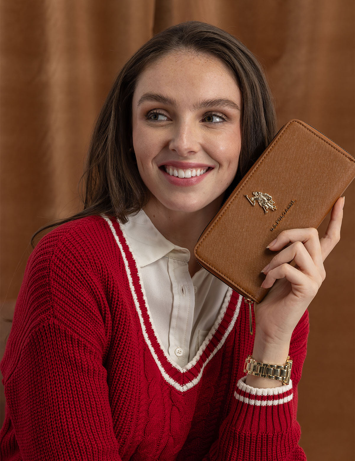 Large Zip Around Wallet with 8 Card Slots & Zippered Pocket | PU Leather