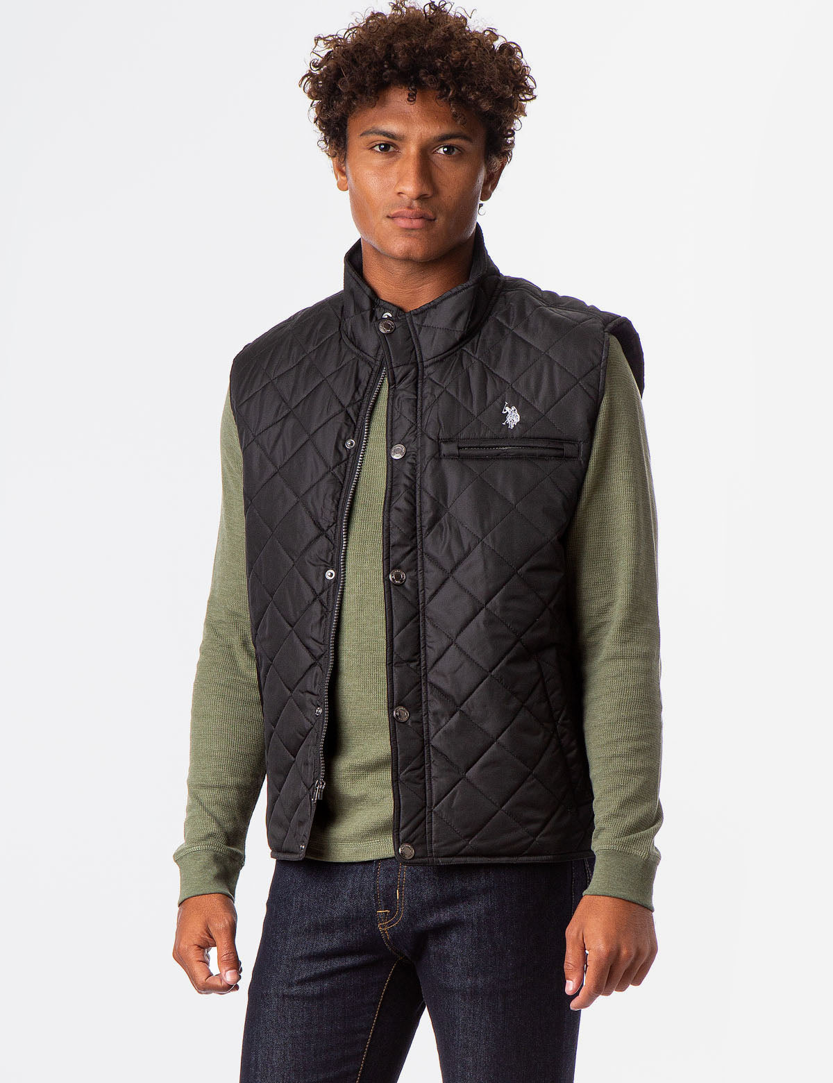 Quilted Sleeveless Vest with Zip Pockets & Mock Neck | Casual Outerwear