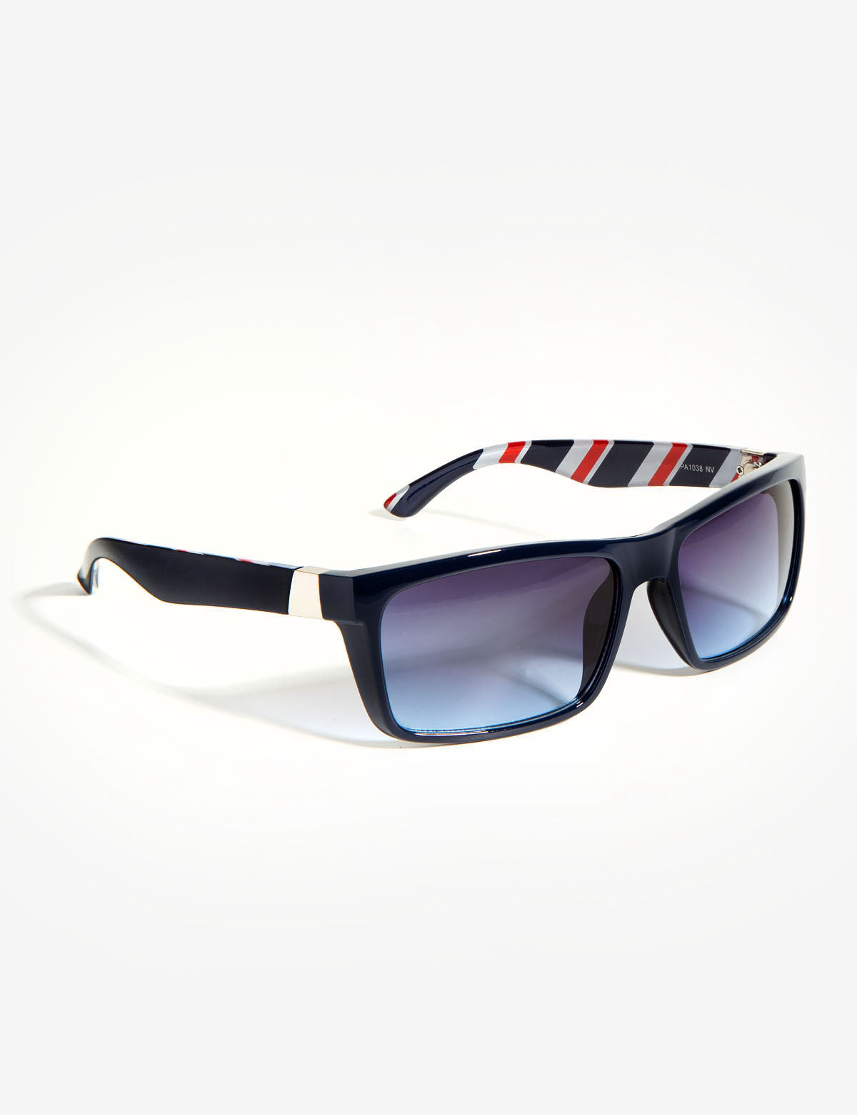 Rectangle Barber Patterned Sunglasses with UV Protection | Gradient Lens