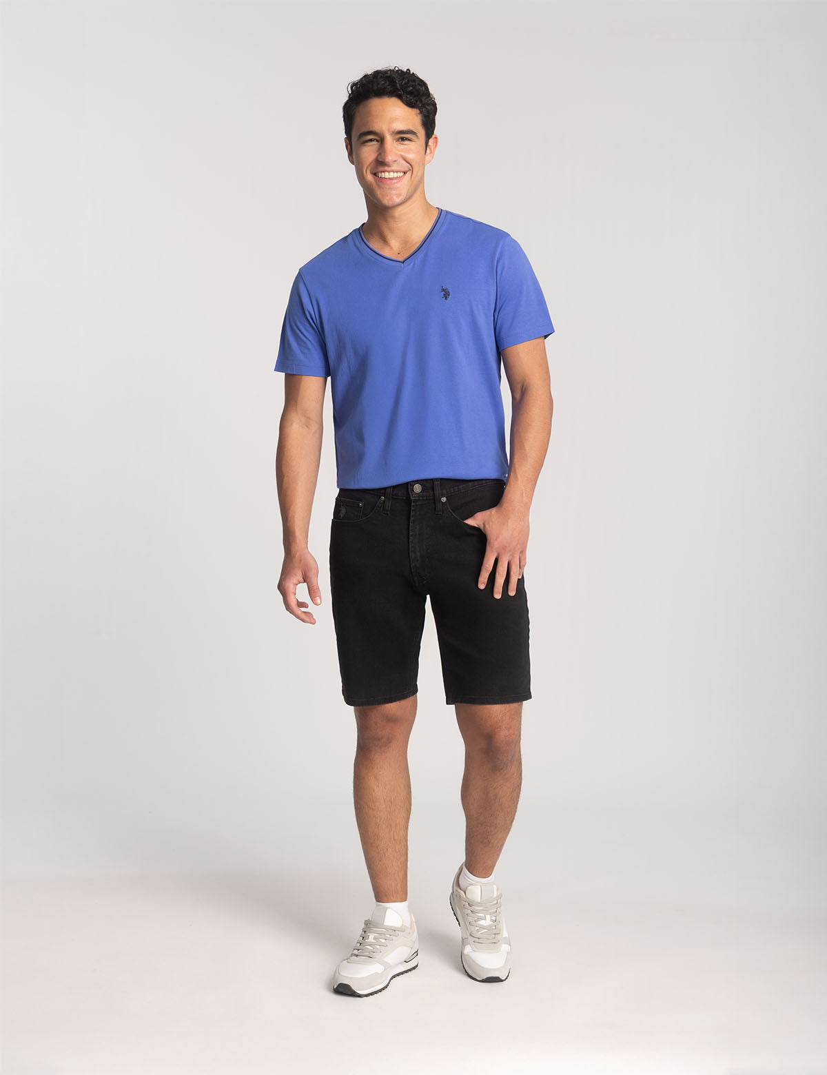 Slim Straight Denim Shorts with 5 Pockets | Classic Fit for Casual Wear