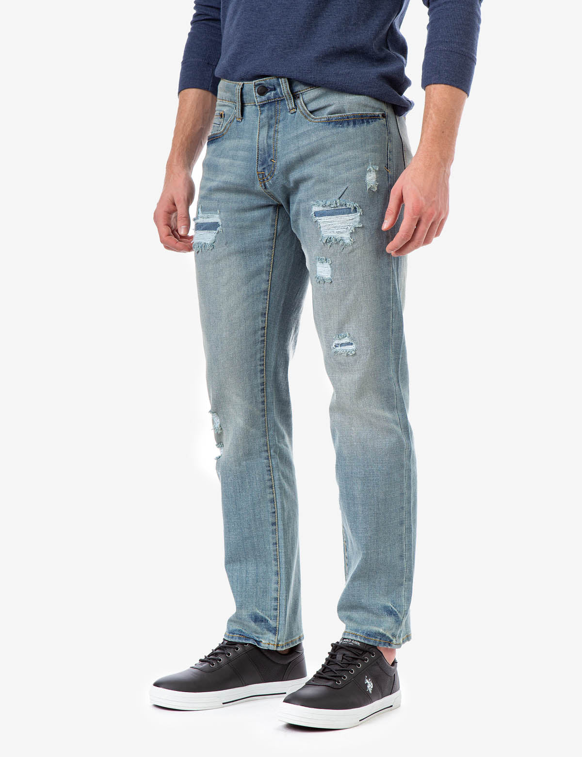 REPREVE® Slim Straight Paint Jeans for Men | Black Mallet