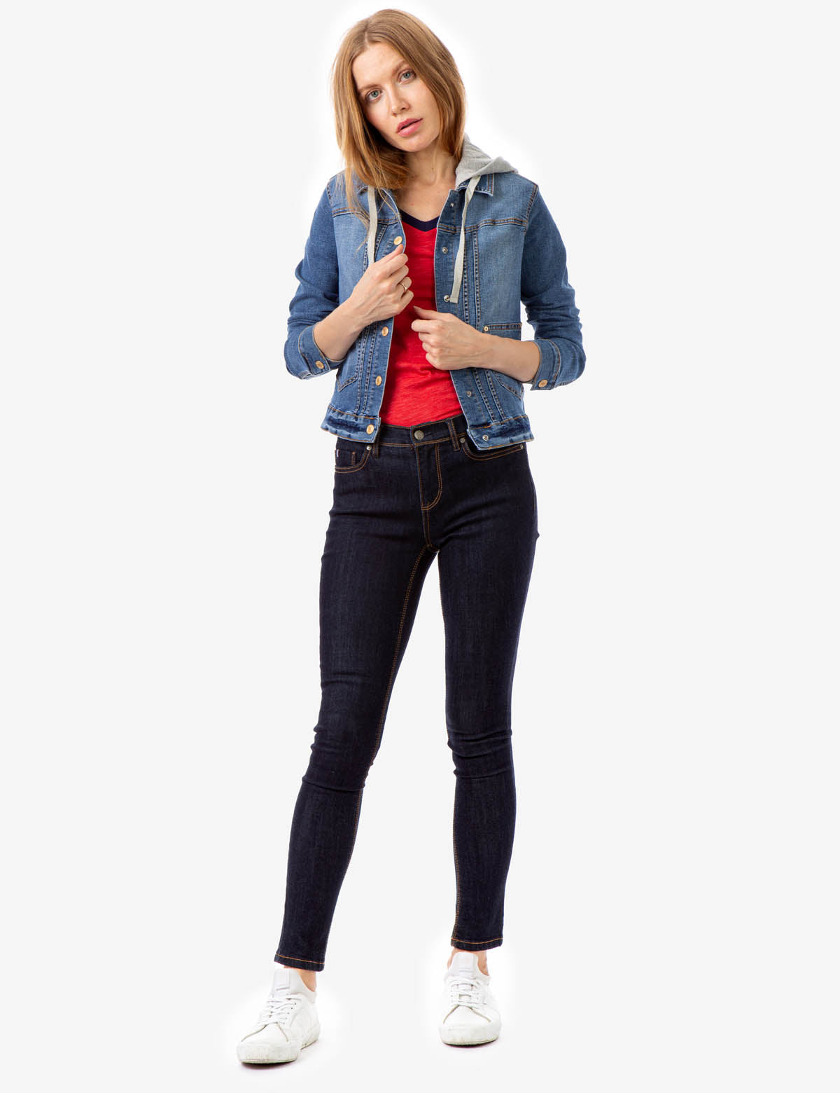 Eco-Friendly Denim Jacket with Detachable Hood | REPREVE® Recycled