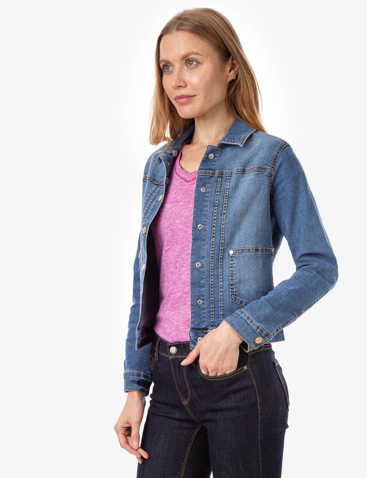 Eco-Friendly Denim Jacket with Detachable Hood | REPREVE® Recycled