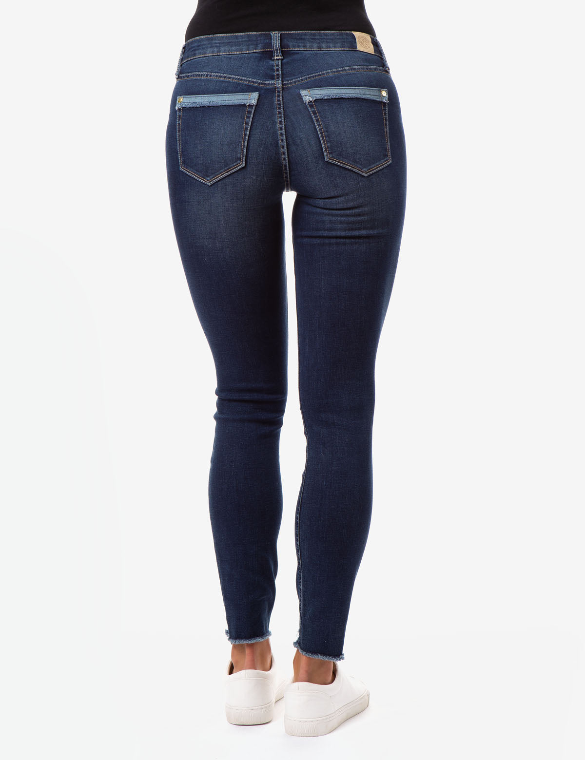 Destructed Mid Rise Jeans with Stretch | REPREVE® Recycled Denim