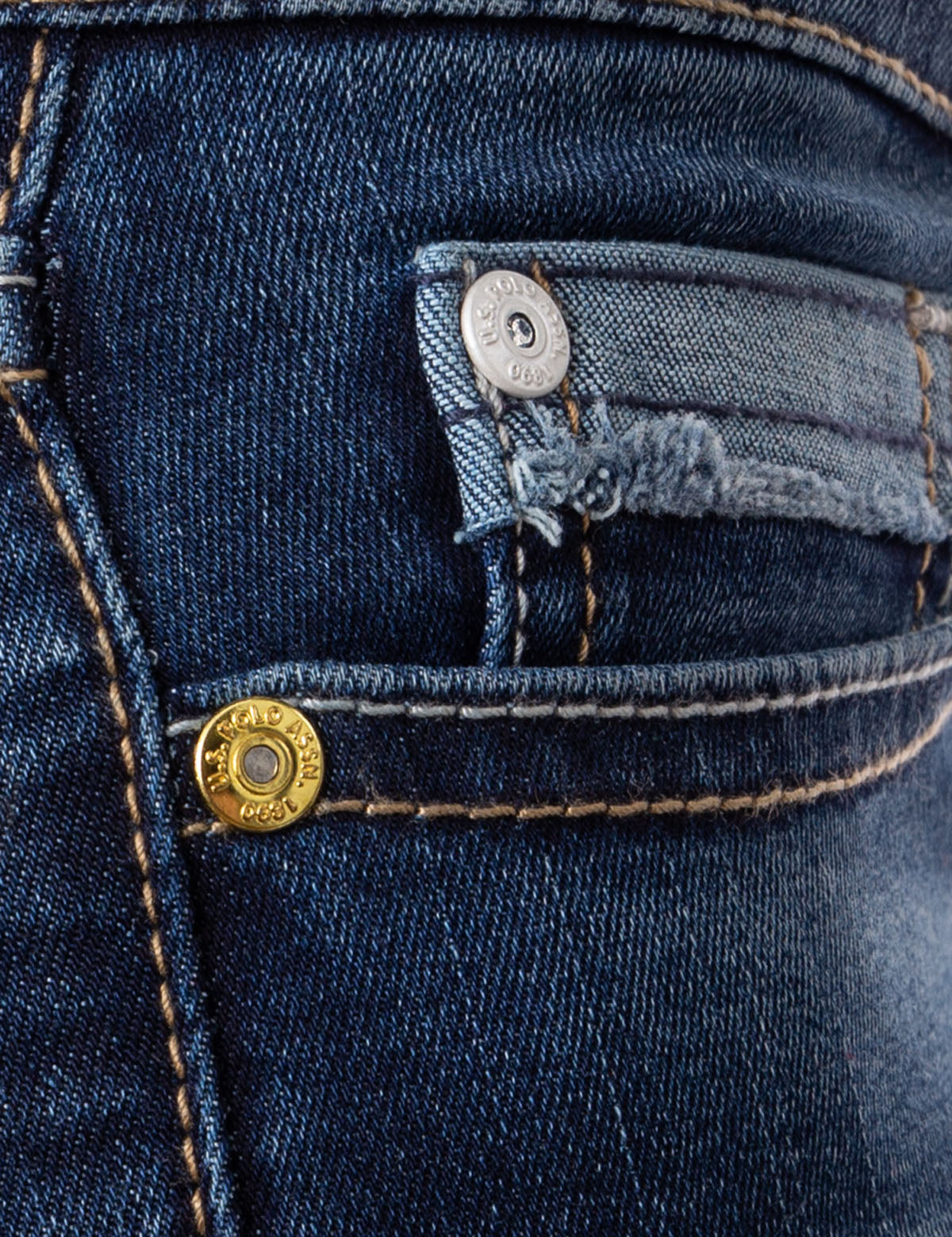 Destructed Mid Rise Jeans with Stretch | REPREVE® Recycled Denim