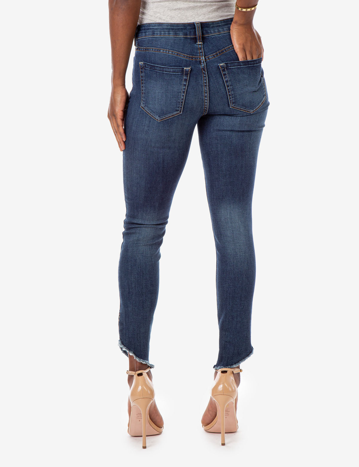 Stretch Skinny Jeans with REPREVE® Recycled Fabric | Mid Rise & Embroidered Hem