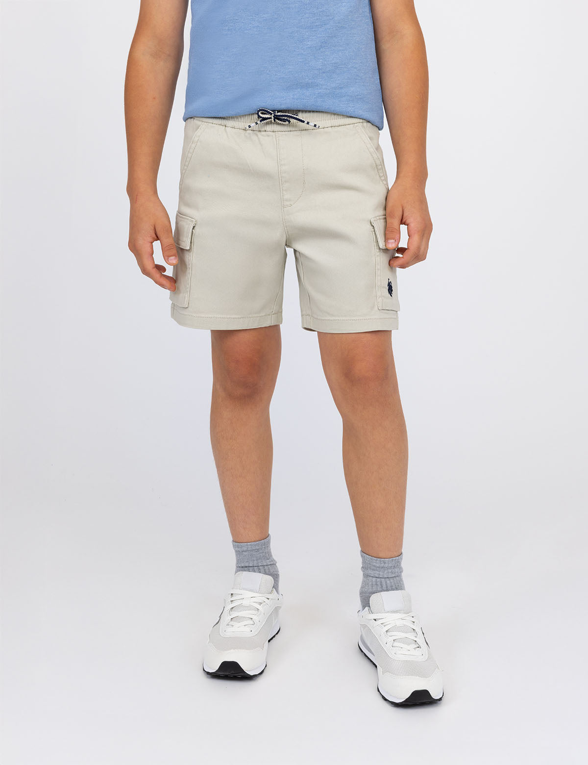 Boys' Stretch Twill Cargo Shorts | Pull-On Design