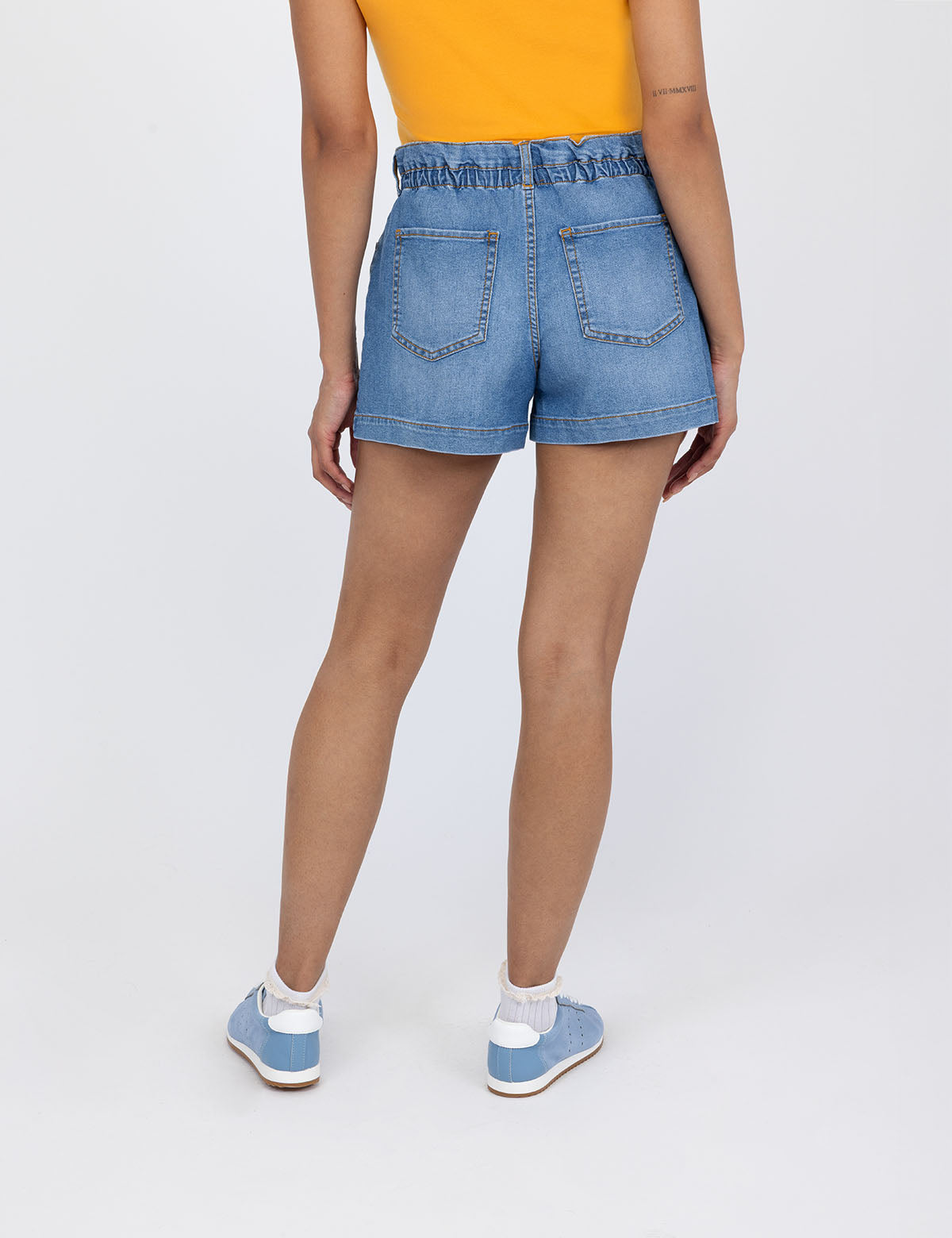 Paperbag Waist Denim Shorts | Casual High-Rise Style