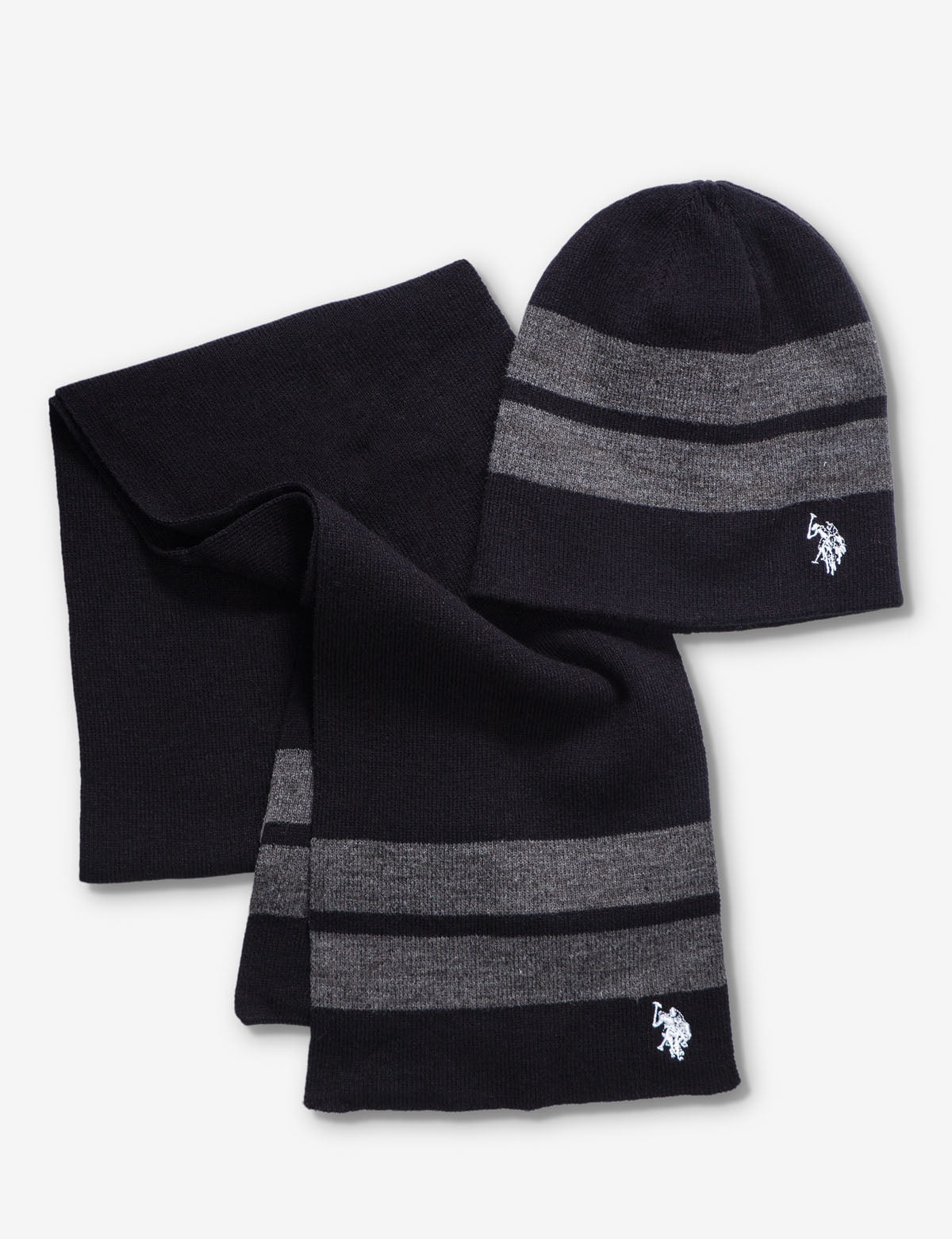 Reversible Beanie and Scarf Set - Stretch Knit Winter Accessories