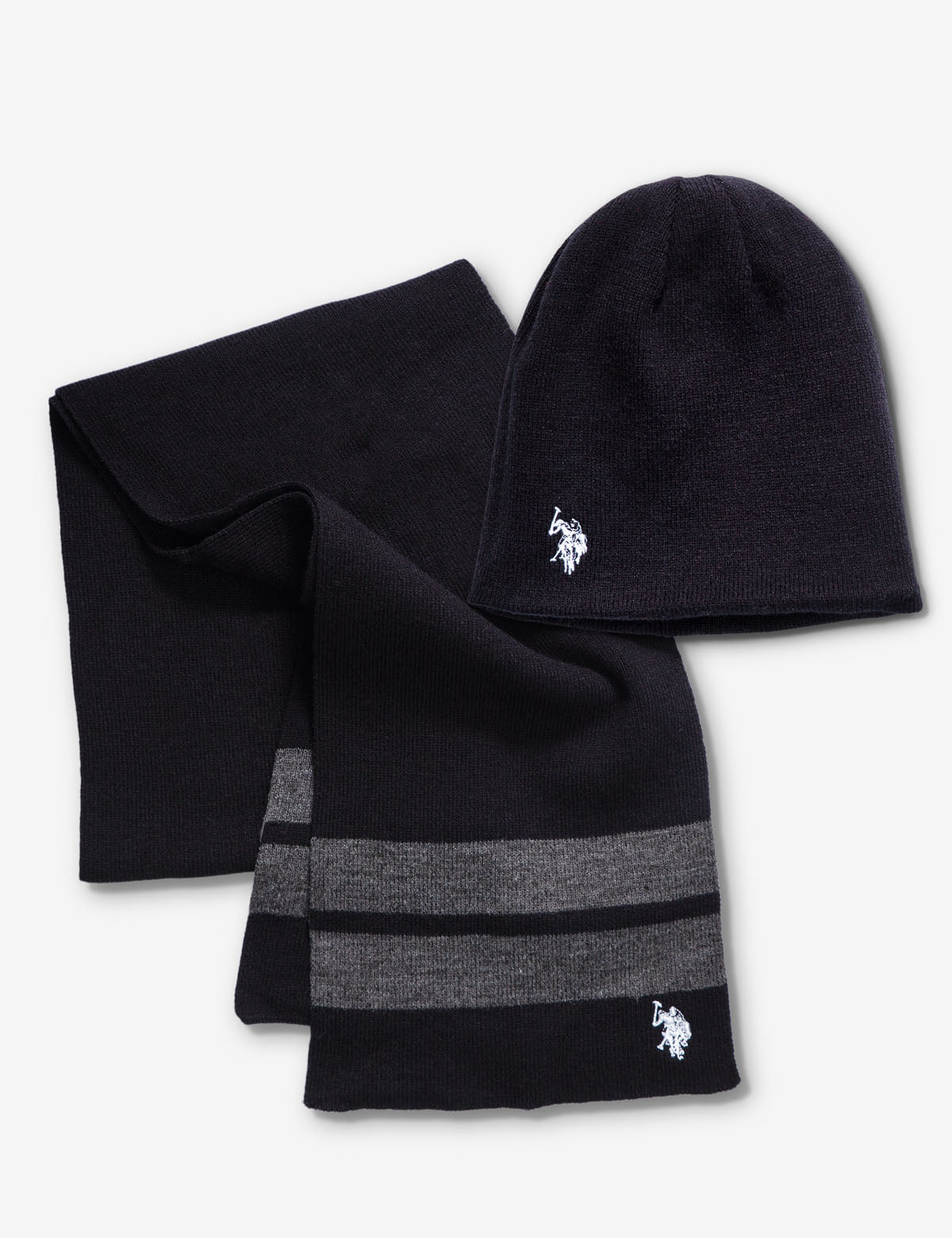 Reversible Beanie and Scarf Set - Stretch Knit Winter Accessories