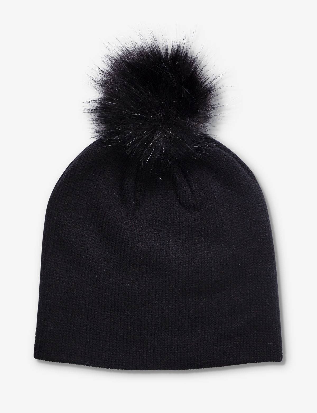 Rhinestone Beanie with Faux Fur Pom Pom | Winter Hat