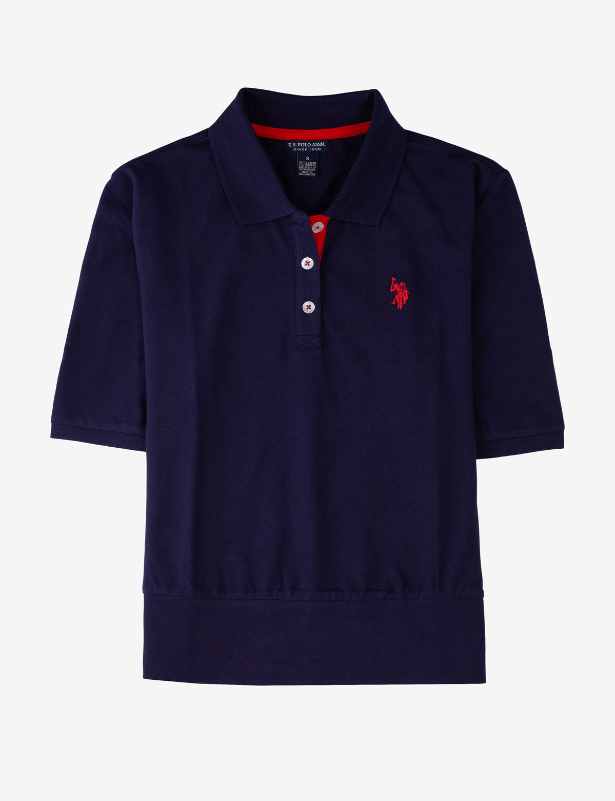 Ribbed Hem Polo Shirt with Contrast Logo | Classic Fit