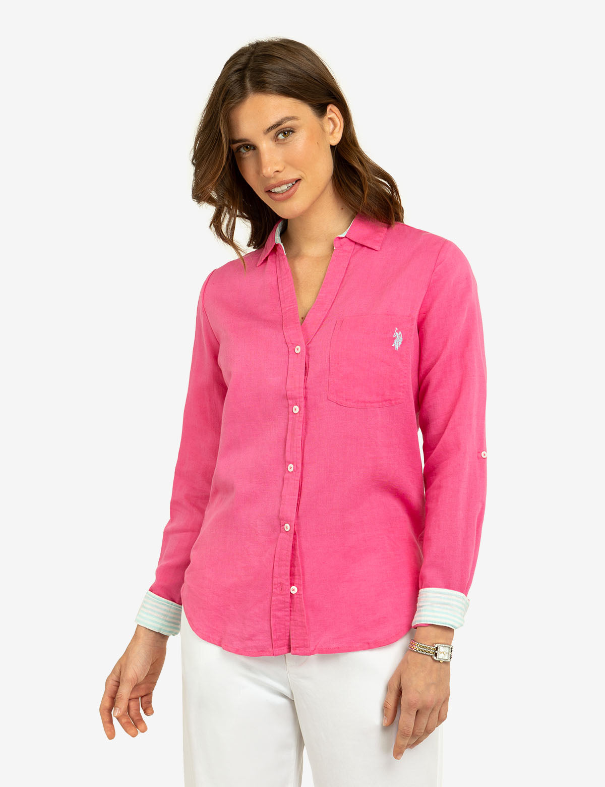 Roll Sleeve Linen Shirt for Men | Breathable Summer Casual Wear