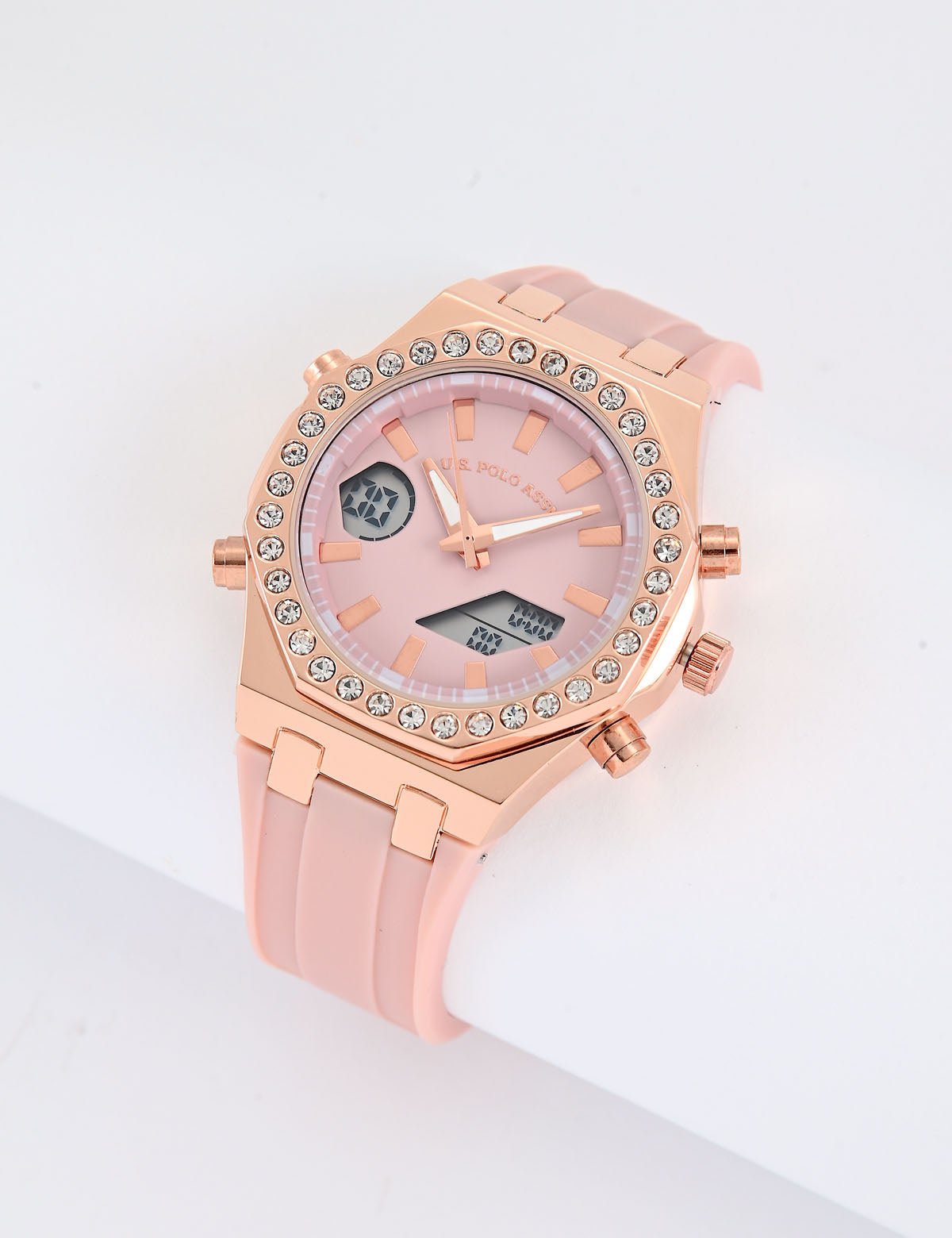 Pink Embellished Digital Watch for Women | ANA Digi