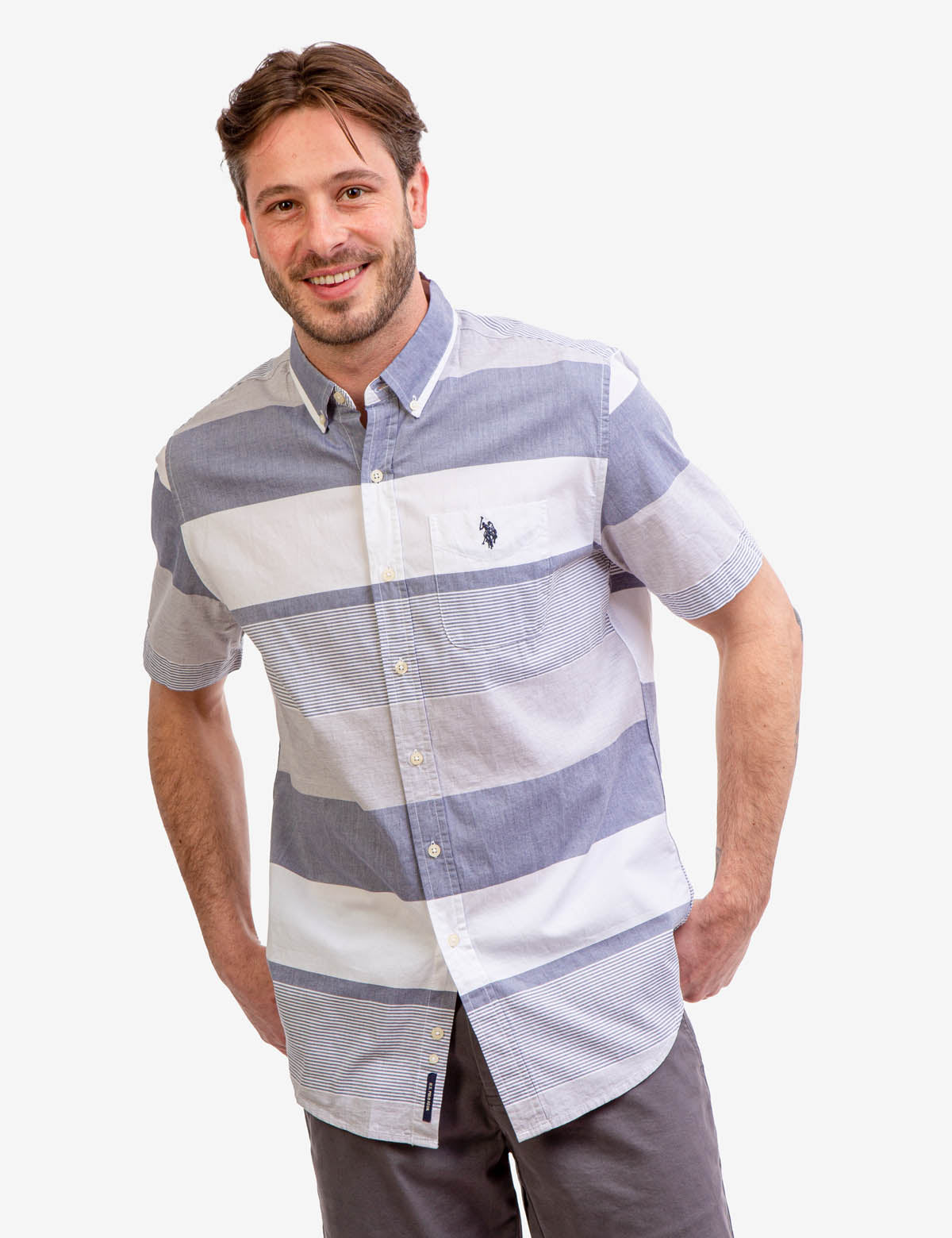 Short Sleeve Stripe Shirt | Royal Weave