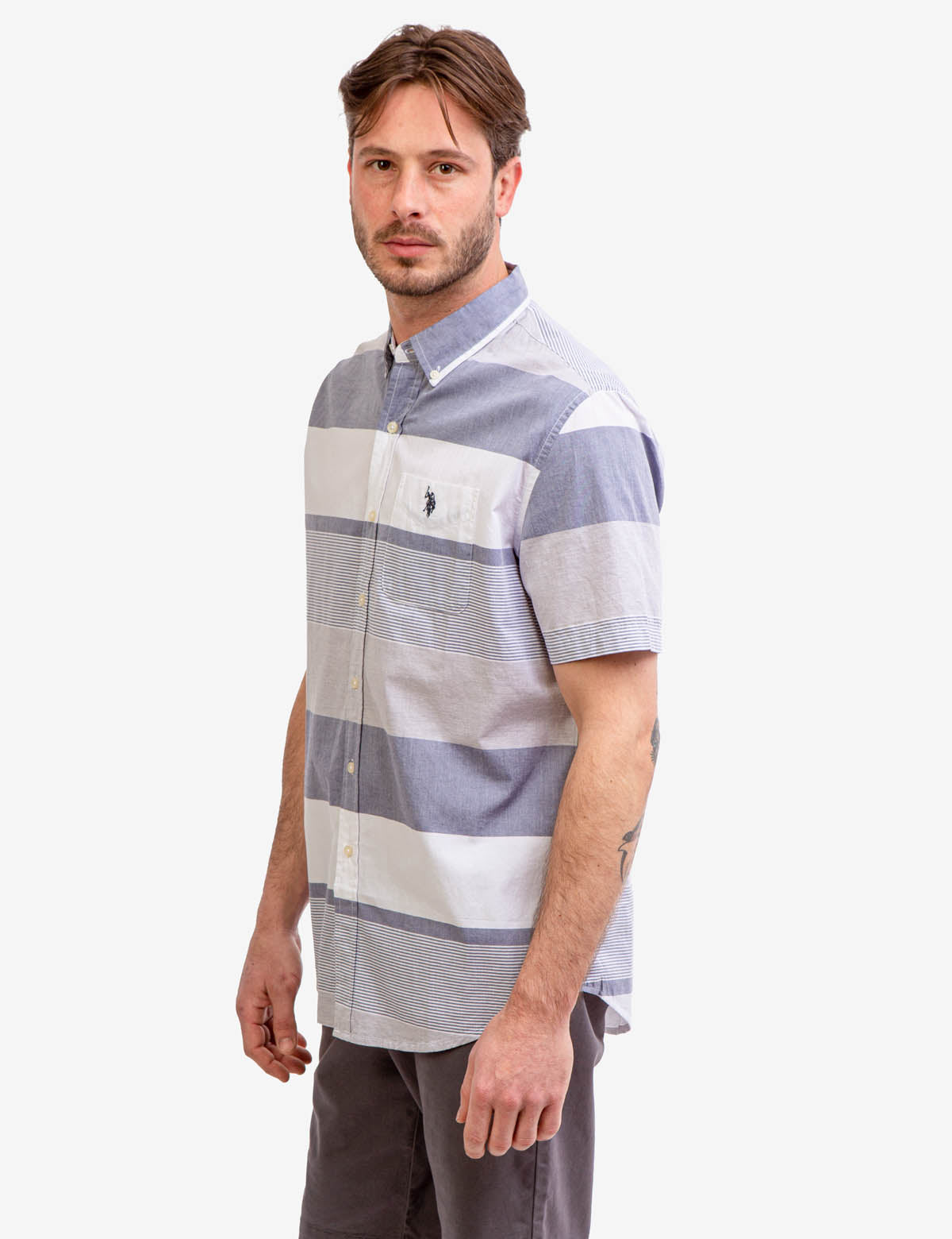 Short Sleeve Stripe Shirt | Royal Weave