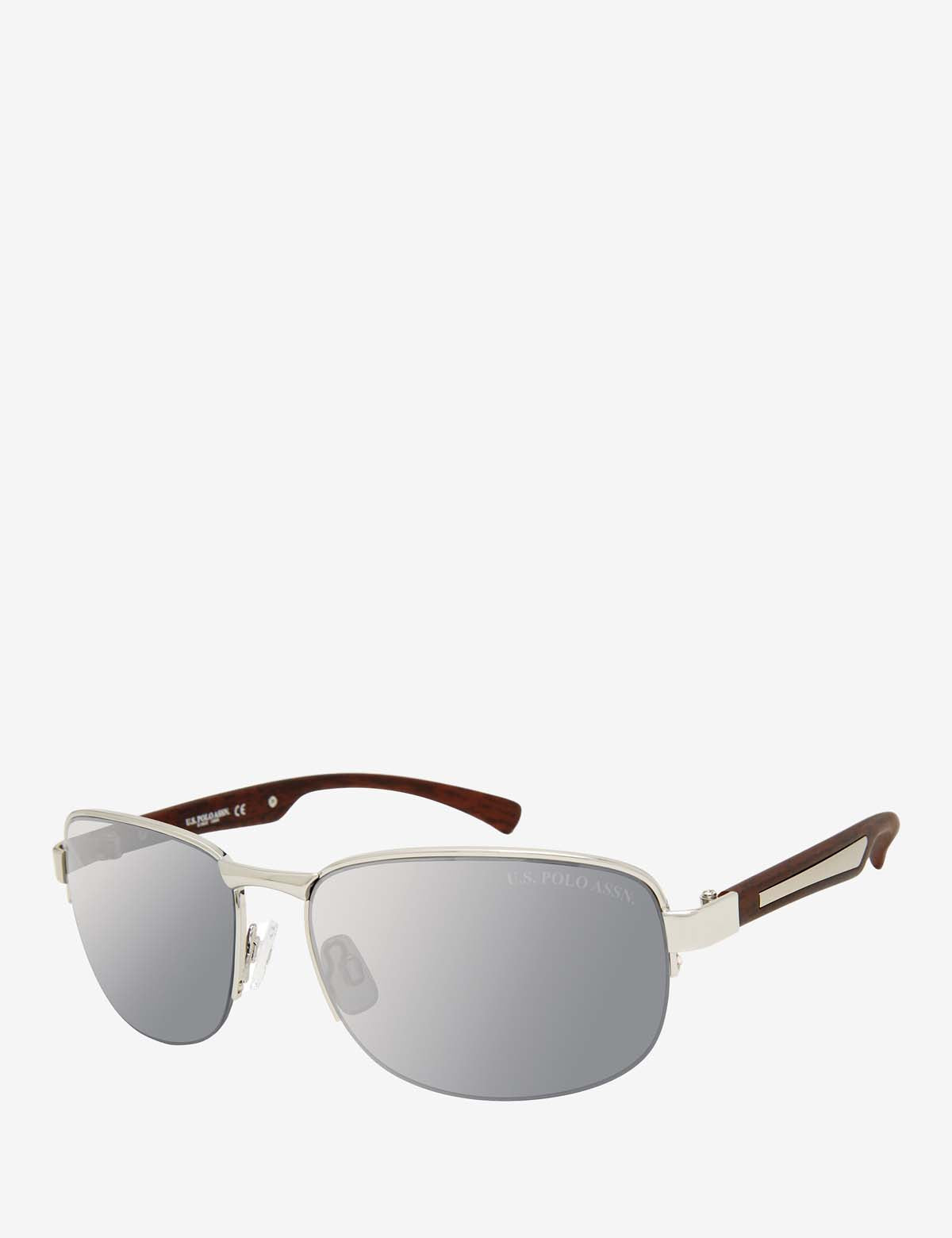 Men's Semi-Rimless Rectangular Sunglasses | Metal Frame