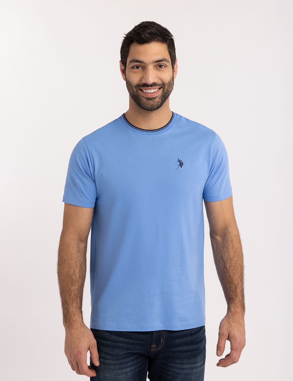Classic Crew Neck T-Shirt with Contrast Tipping | Timeless Style