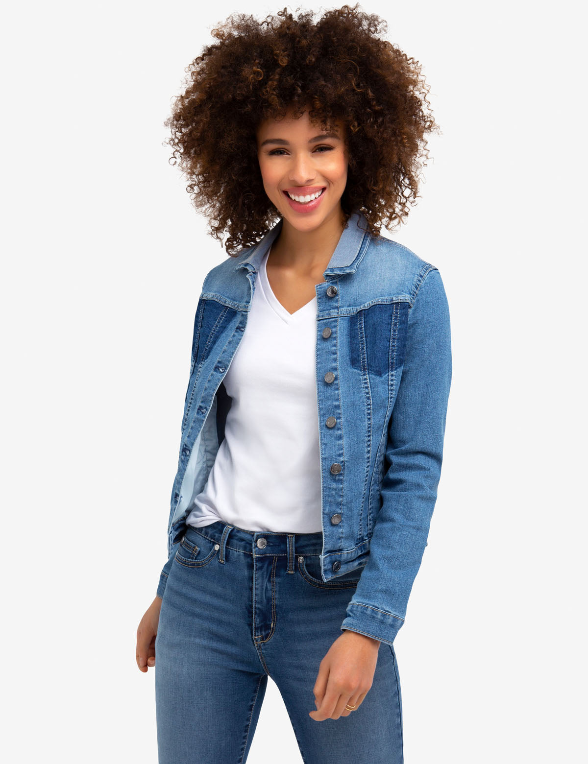 Light Wash Denim Jacket with Shadow Pockets | Cotton Blend