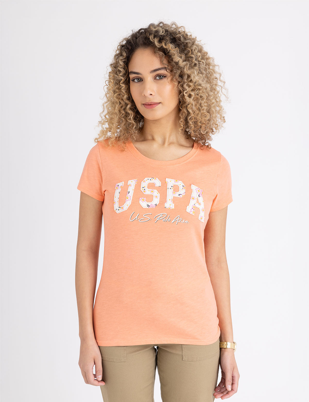 Floral Graphic Scoop Neck T-Shirt for Casual Wear | USPA