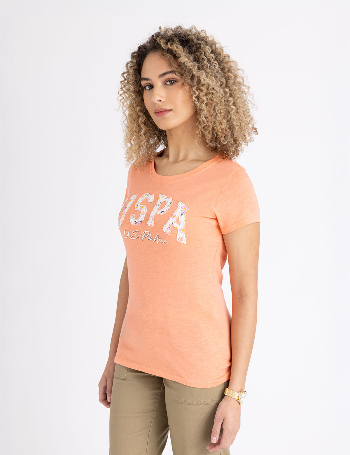 Floral Graphic Scoop Neck T-Shirt for Casual Wear | USPA
