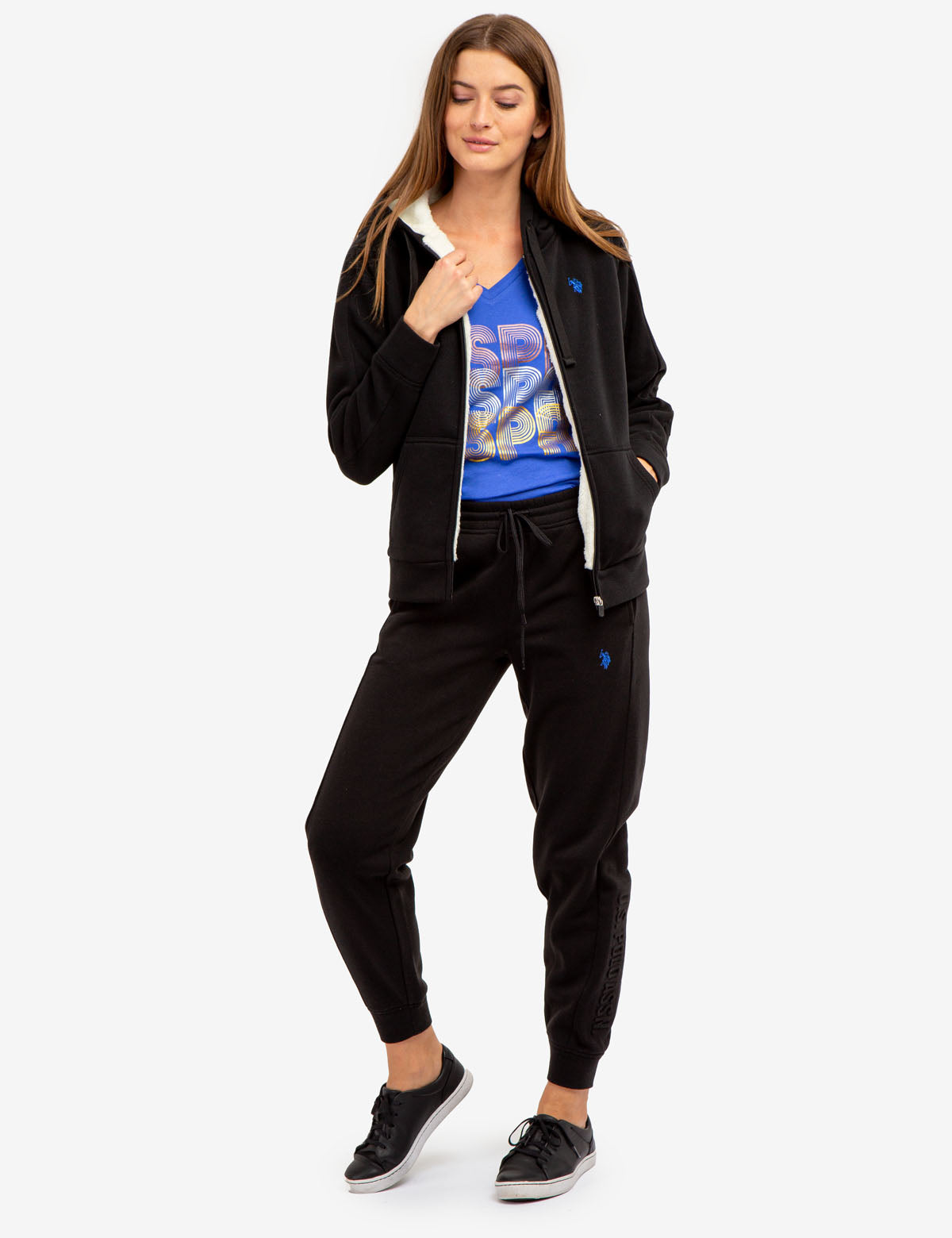 Sherpa Lined Embossed Hoodie | Cozy Winter Pullover