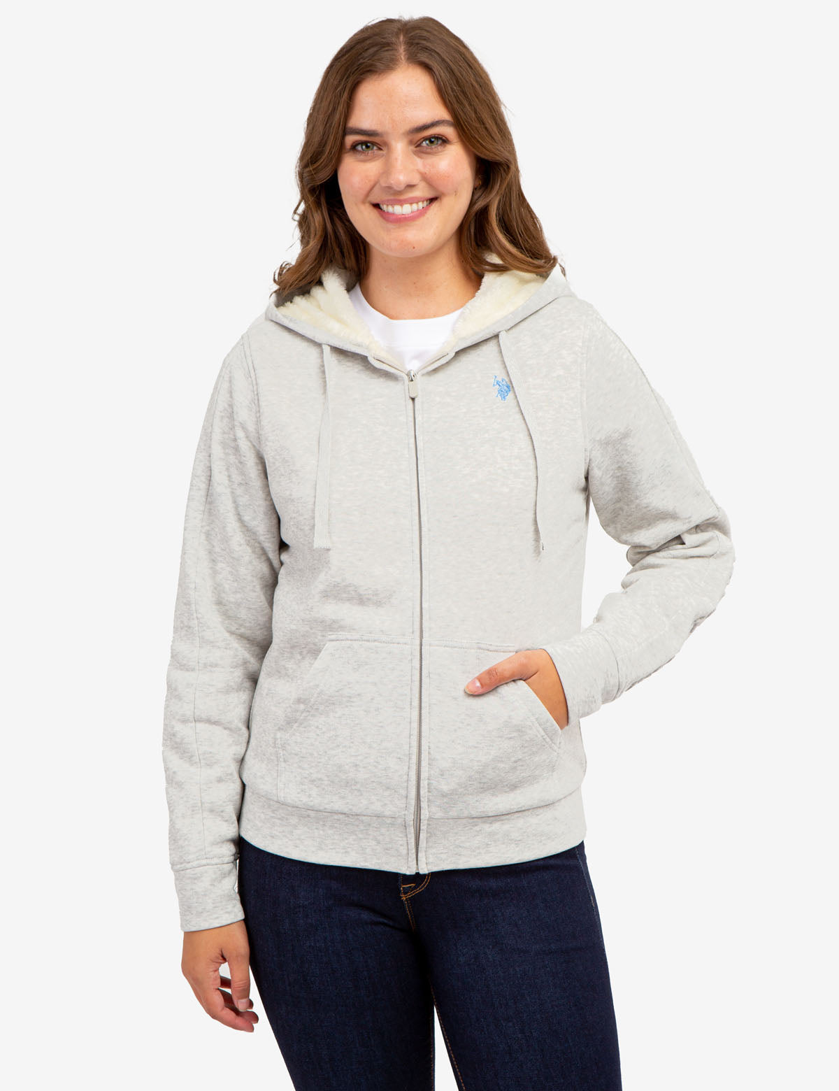 Sherpa Lined Embossed Hoodie | Cozy Winter Pullover