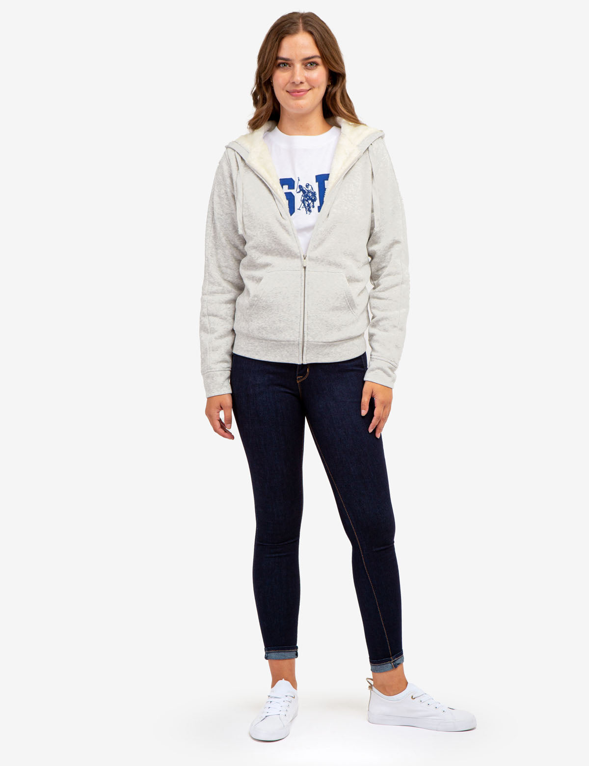 Sherpa Lined Embossed Hoodie | Cozy Winter Pullover