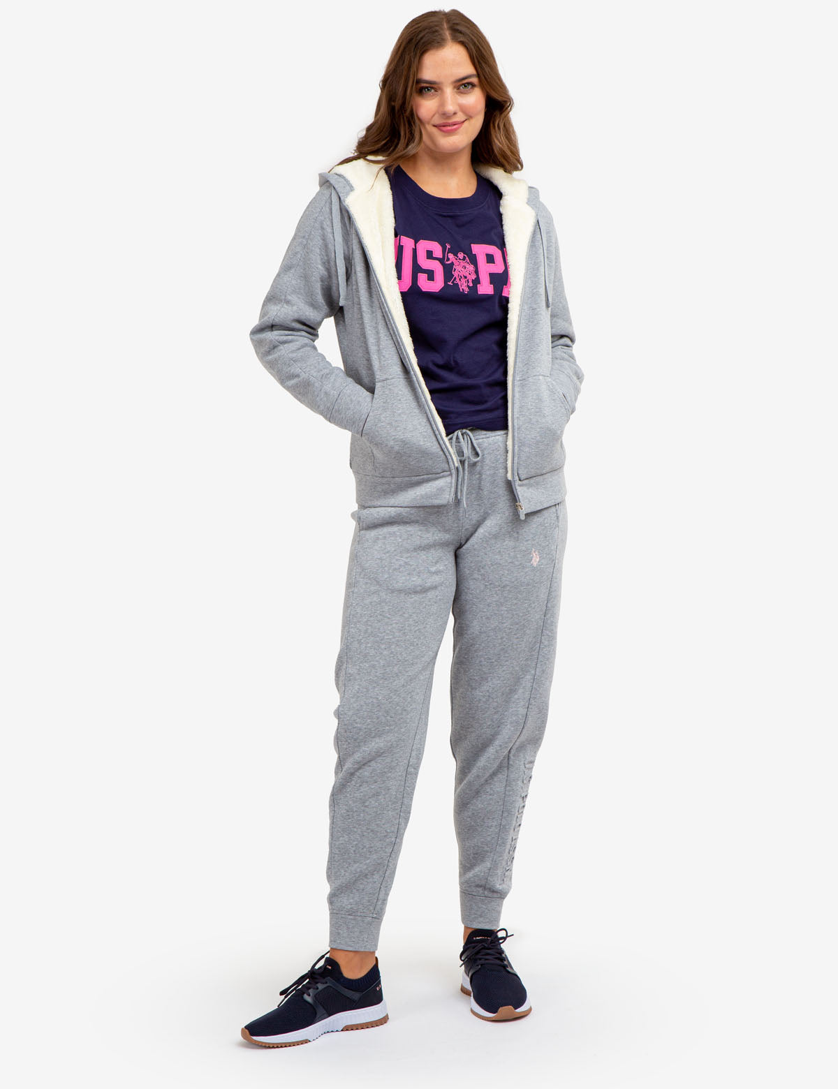 Sherpa Lined Embossed Hoodie | Cozy Winter Pullover