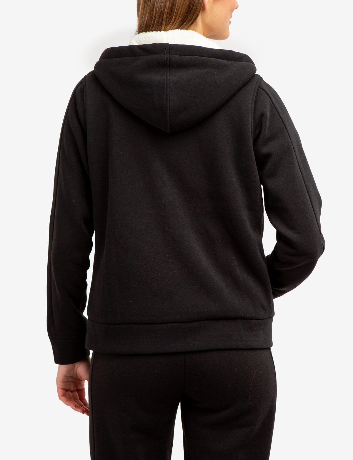 Sherpa Lined Embossed Hoodie | Cozy Winter Pullover