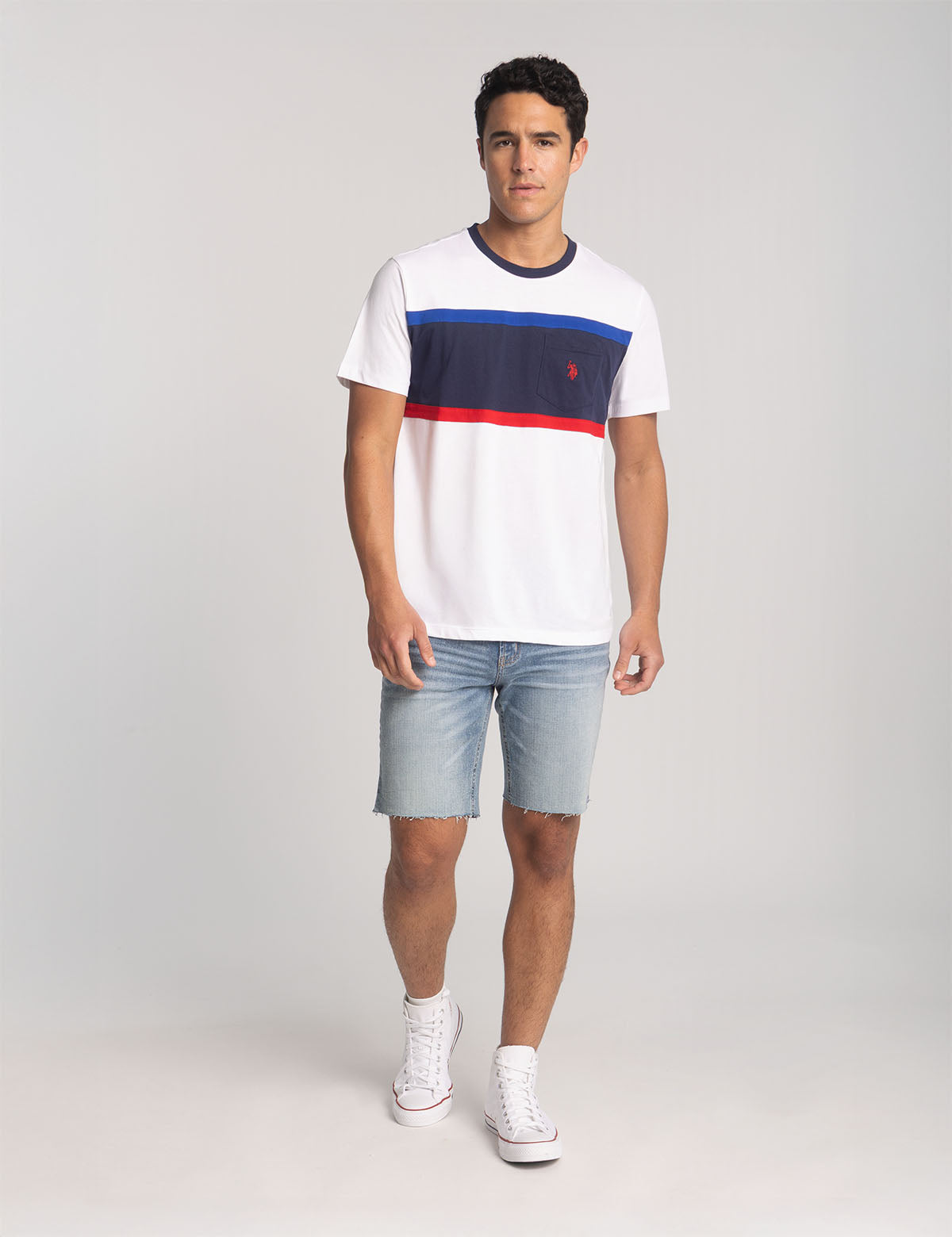 Color Block Ringer Pocket T-Shirt | Crew Neck Tee