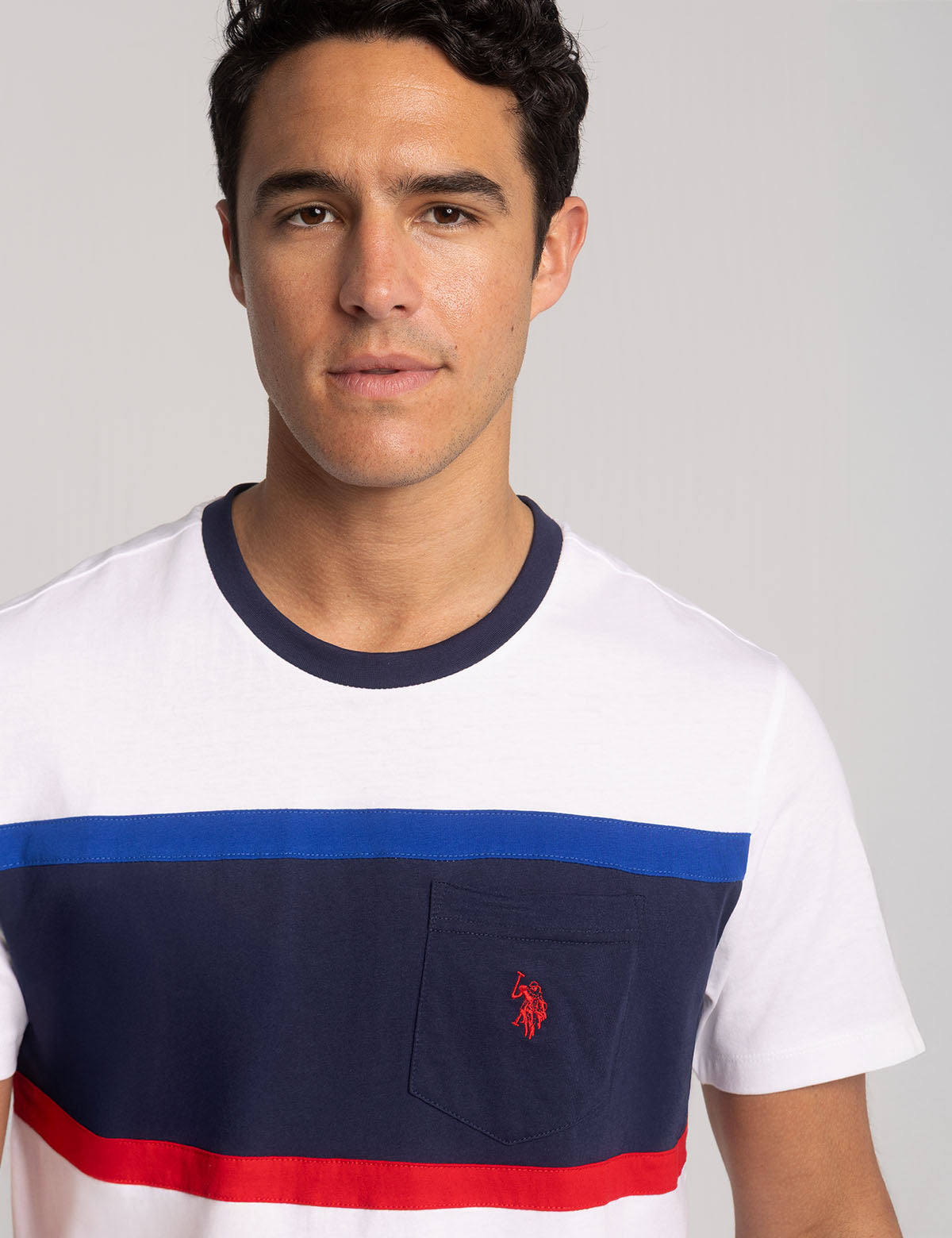 Color Block Ringer Pocket T-Shirt | Crew Neck Tee