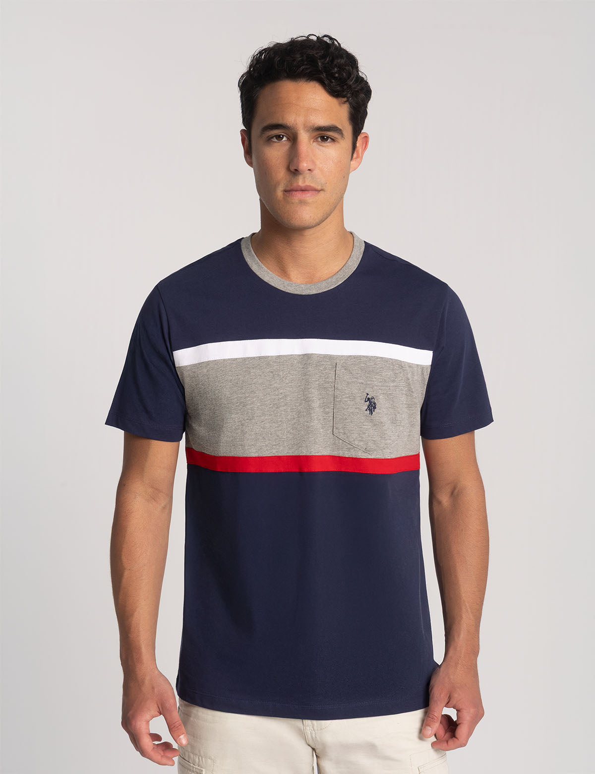 Color Block Ringer Pocket T-Shirt | Crew Neck Tee