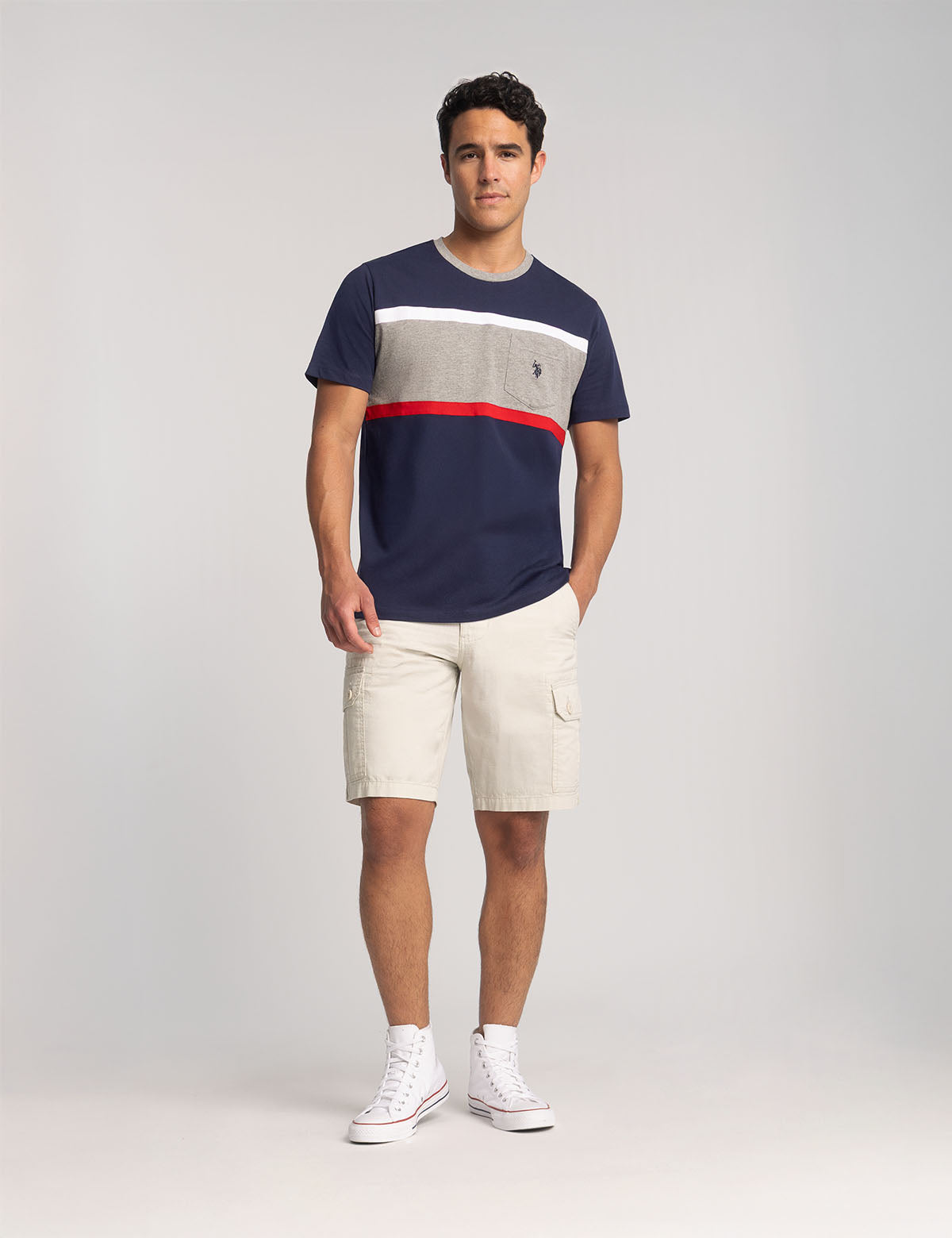 Color Block Ringer Pocket T-Shirt | Crew Neck Tee