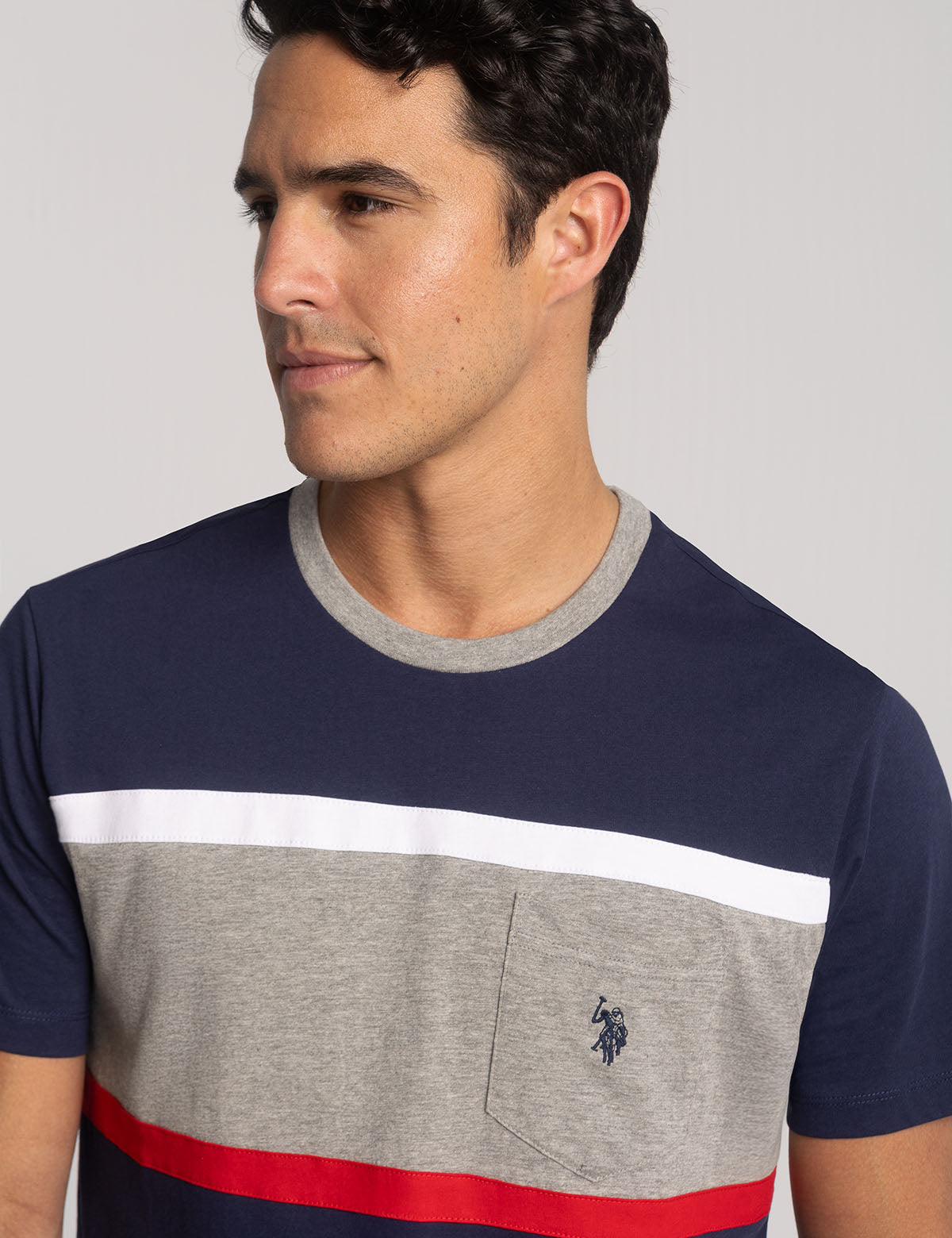 Color Block Ringer Pocket T-Shirt | Crew Neck Tee