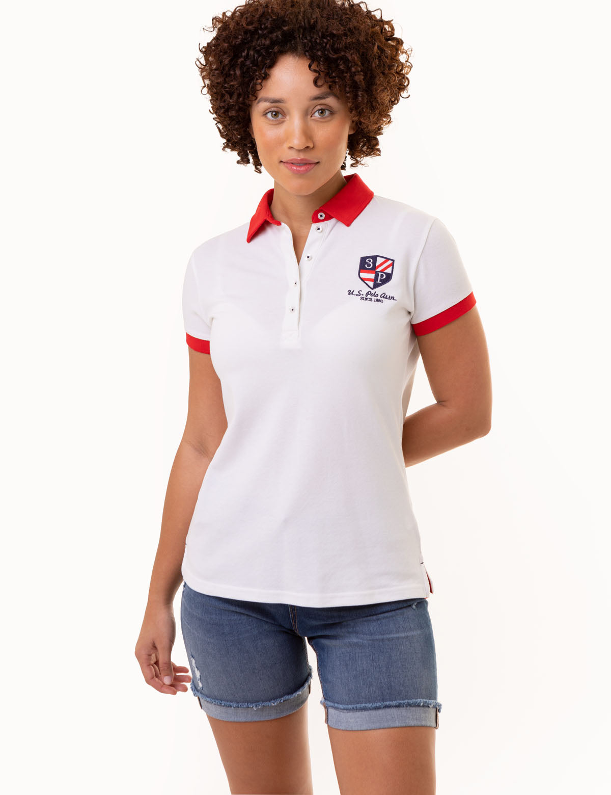 Short Sleeve Polo Shirt with Crest Patch | Classic Fit