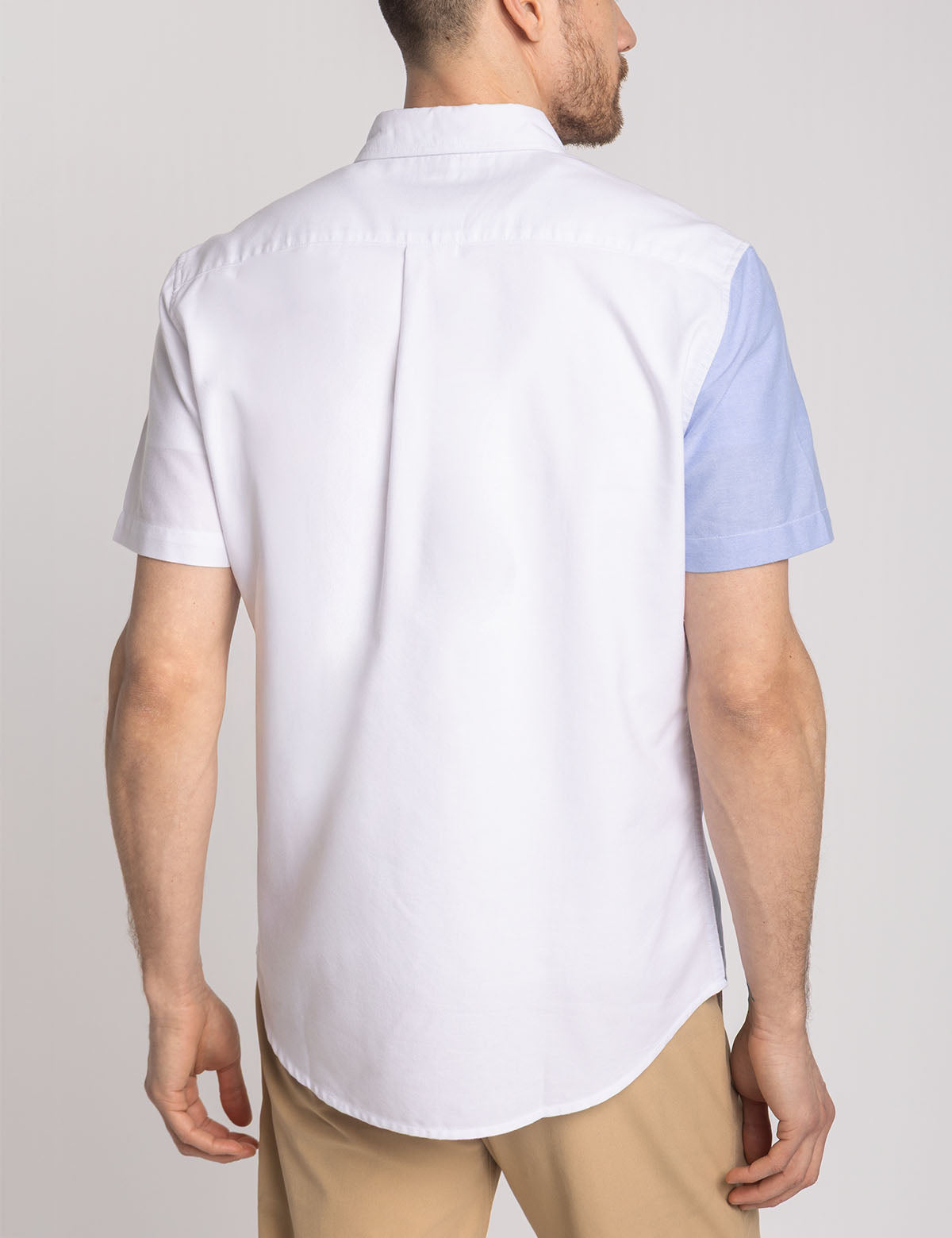 Short Sleeve Diagonal Oxford Shirt for Men | Casual & Breathable