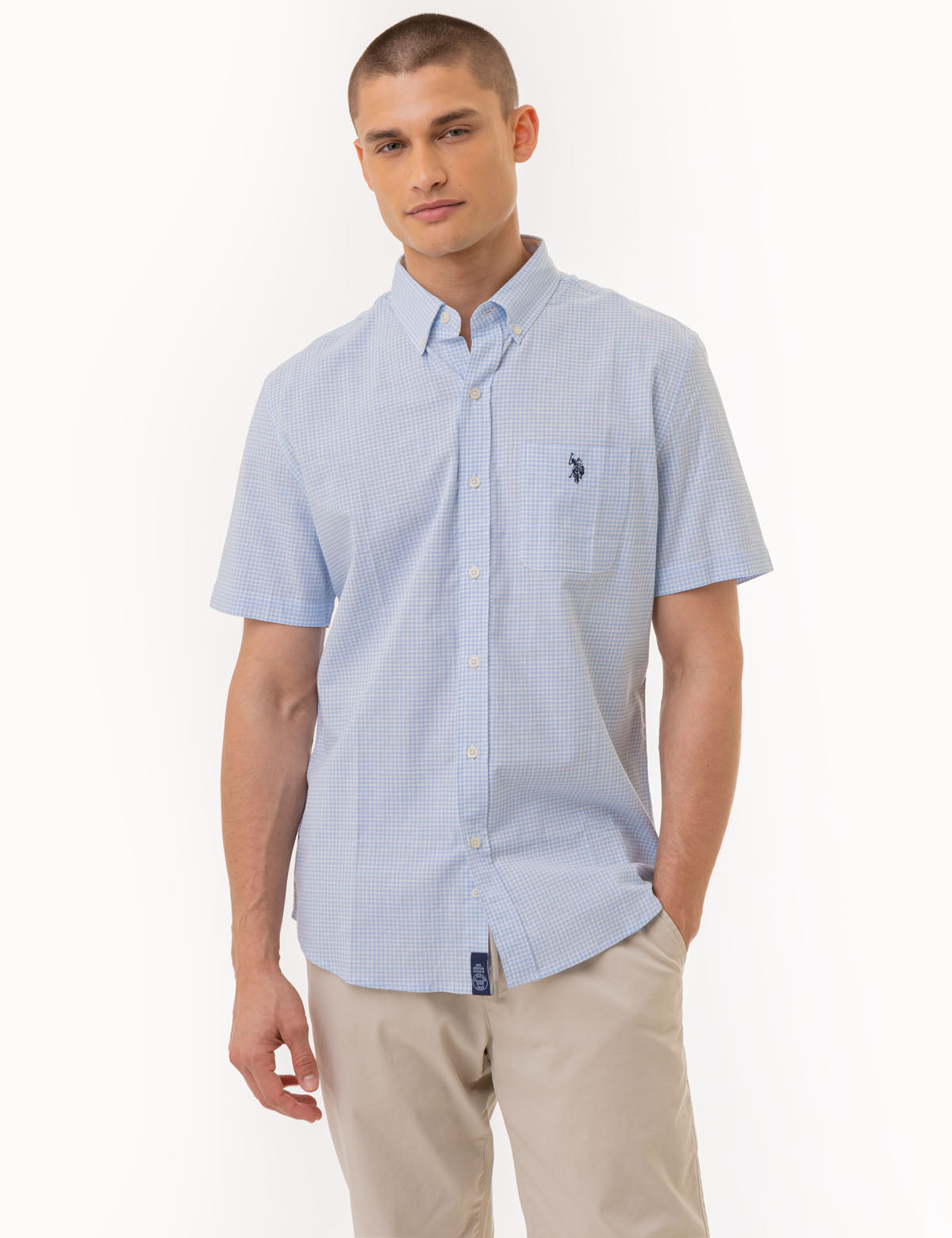 Short Sleeve Gingham Shirt with Pocket | Casual Summer Style