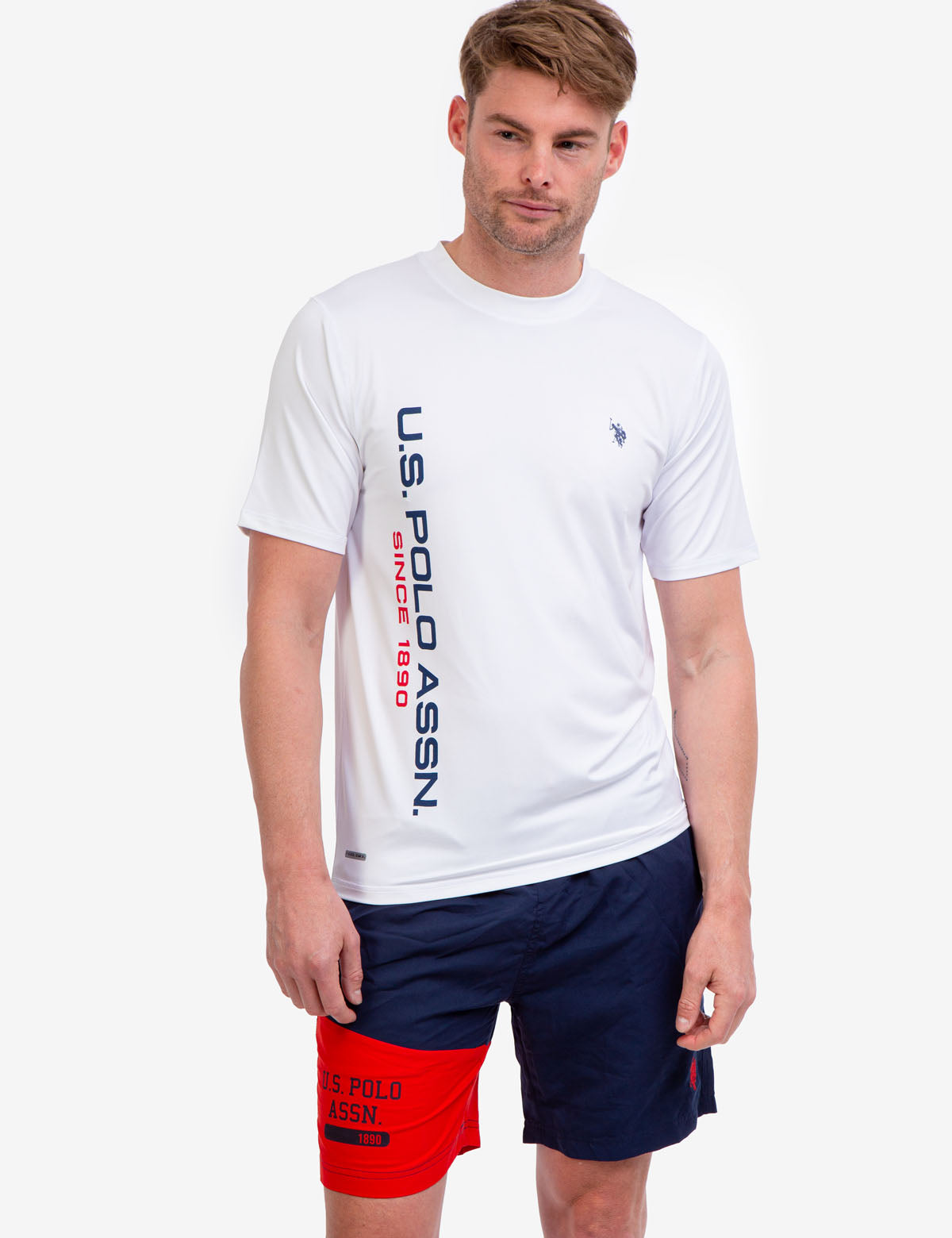 UV Protection Short Sleeve Shirt with Linear Logo | SunSafe Apparel