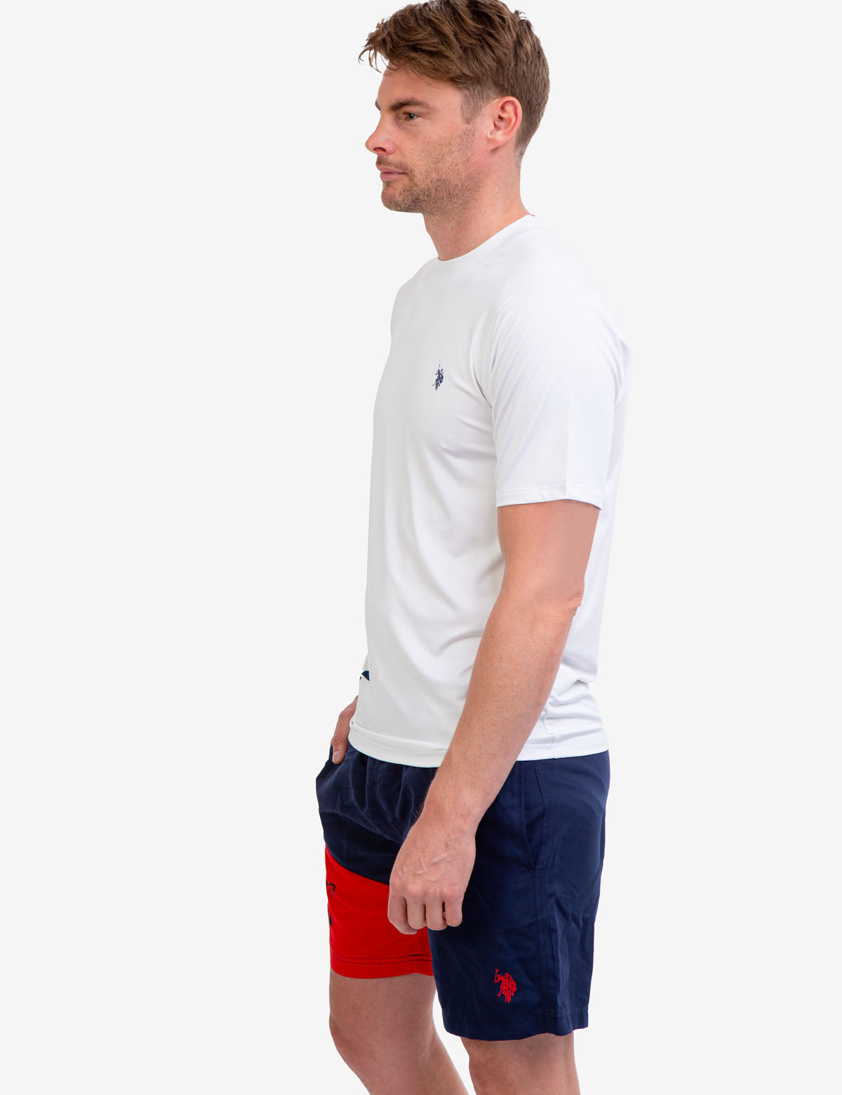UV Protection Short Sleeve Shirt with Linear Logo | SunSafe Apparel